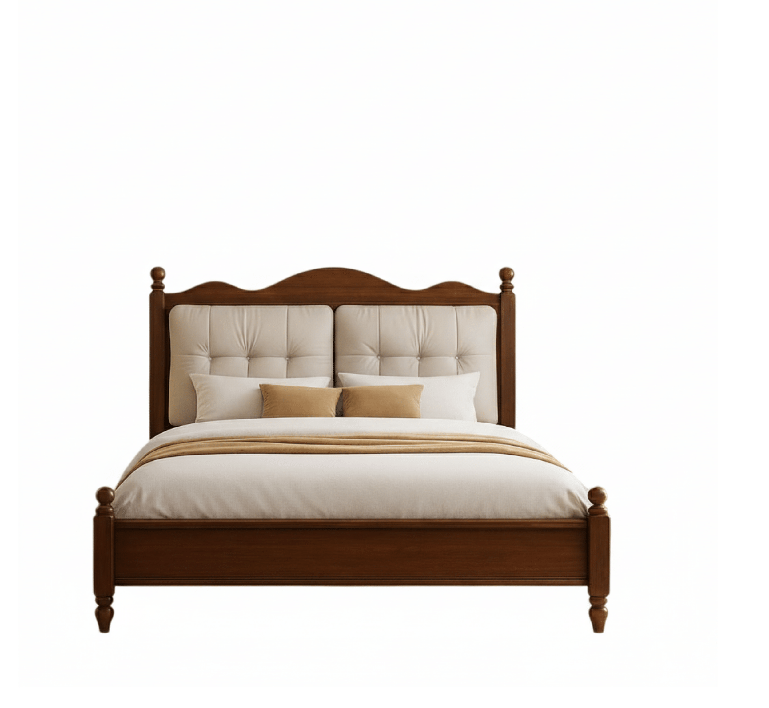 Gharaana Beds Hunar 100% Solid Wood Upholstered Bed