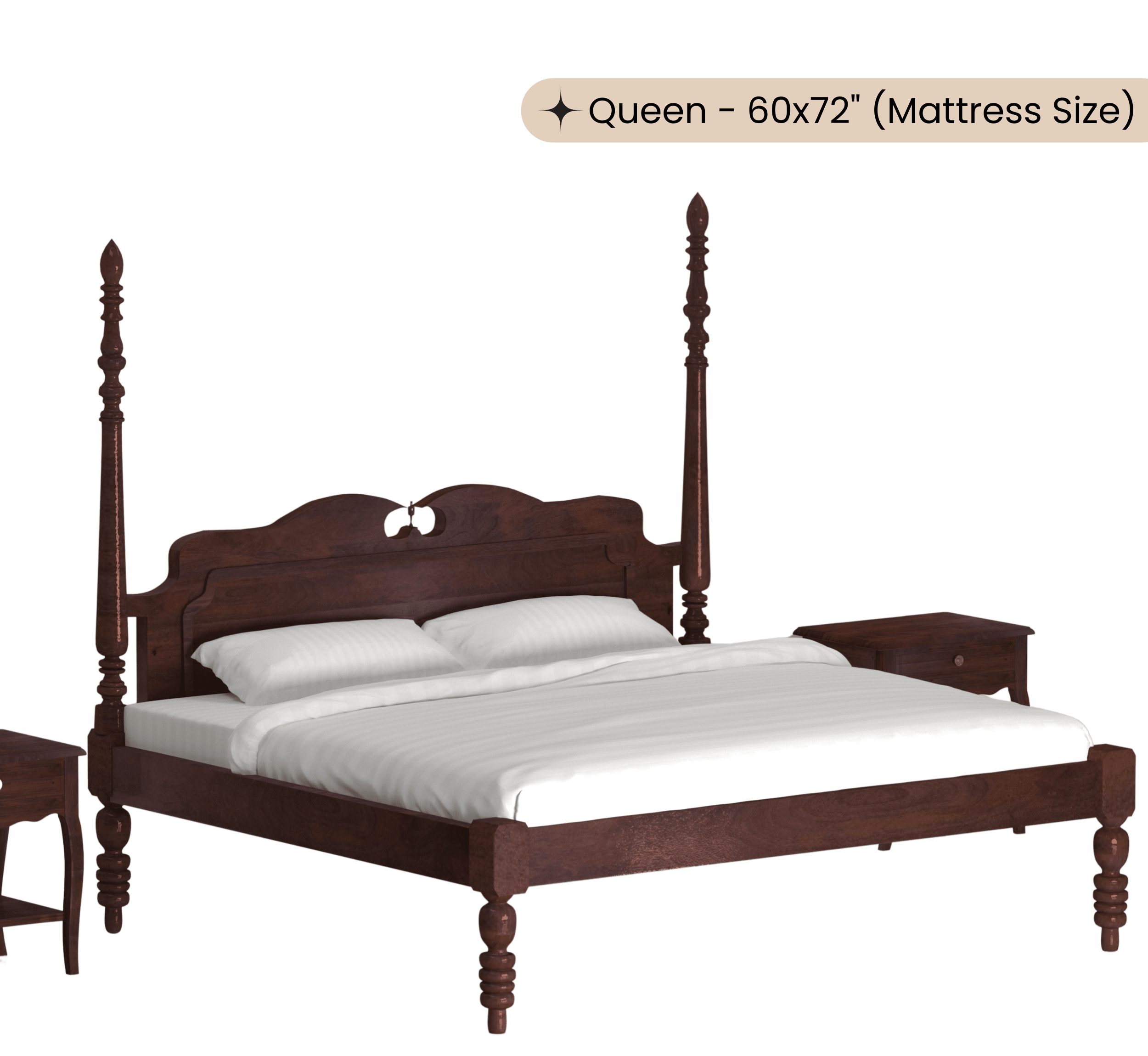 Gharaana Beds Iksha 100% Solid Wood Poster Bed