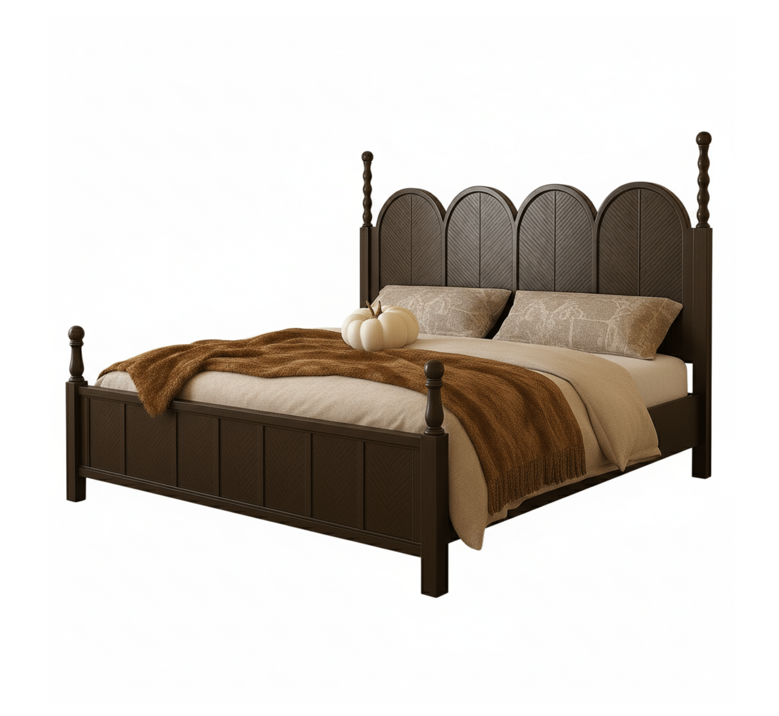 Gharaana Beds Kavya 100% Solid Wood Bed