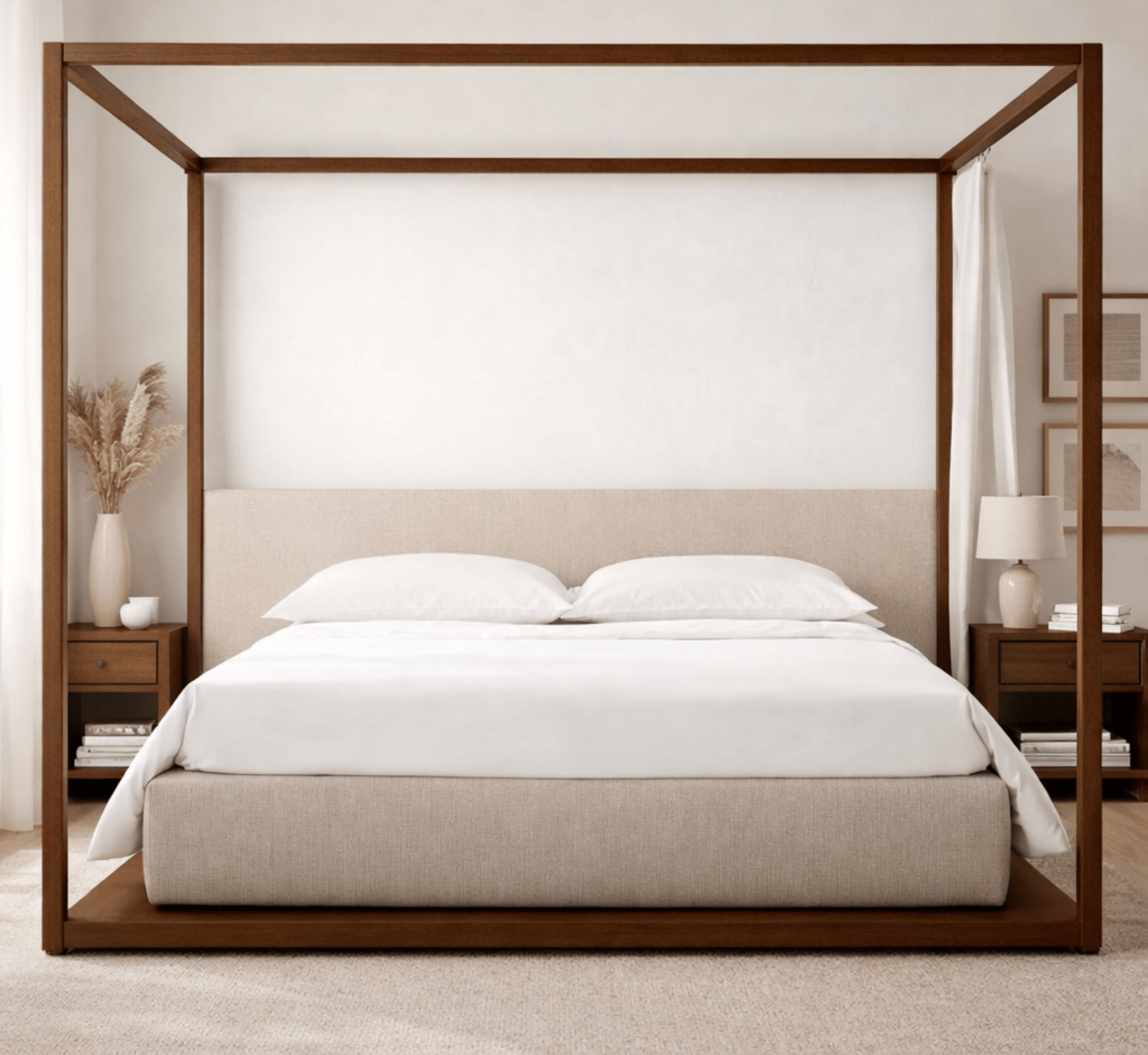 Gharaana Beds Kaza 100% Solid Wood Poster Bed
