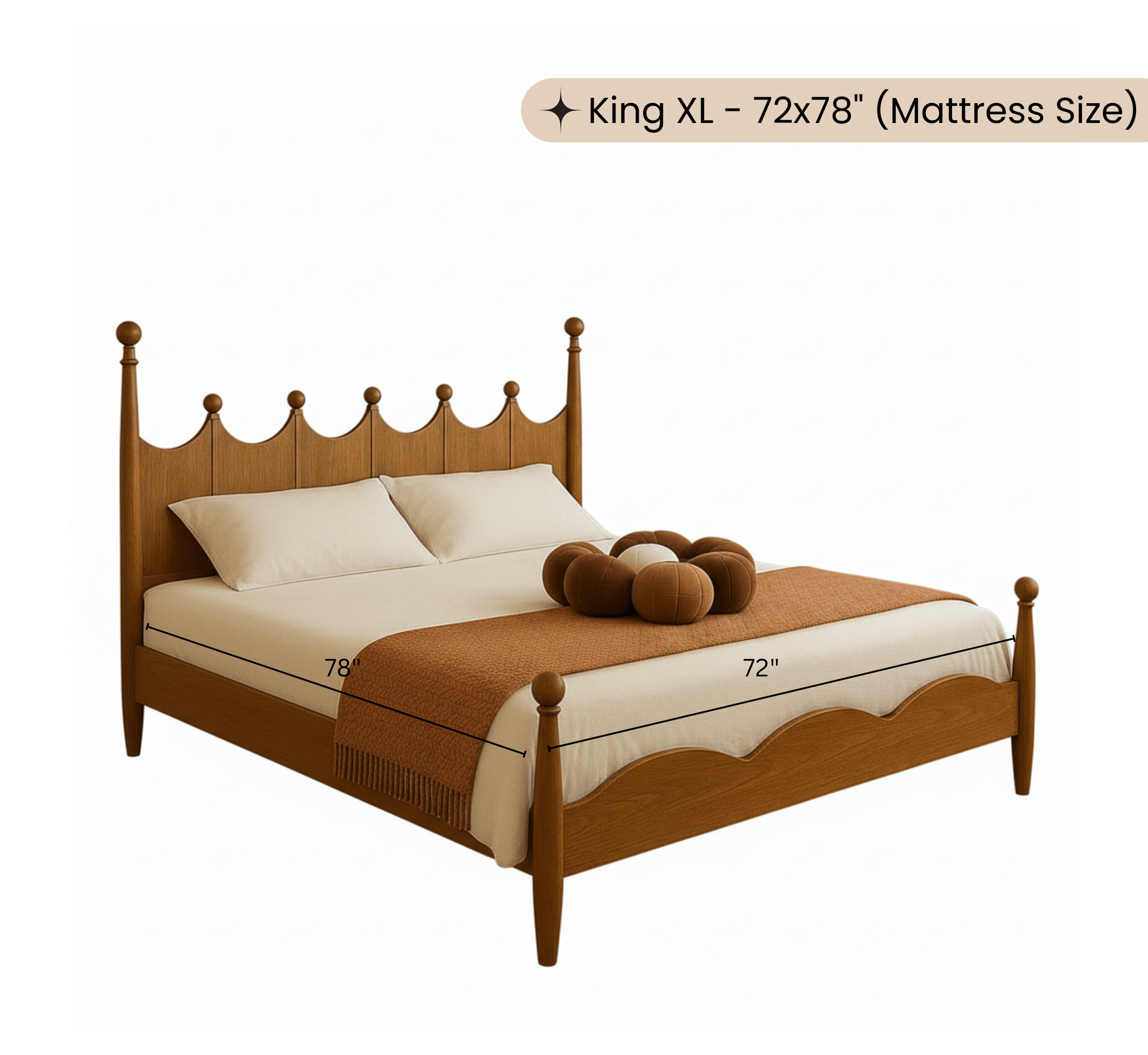 Gharaana Beds Lavanya 100% Solid Wood Bed