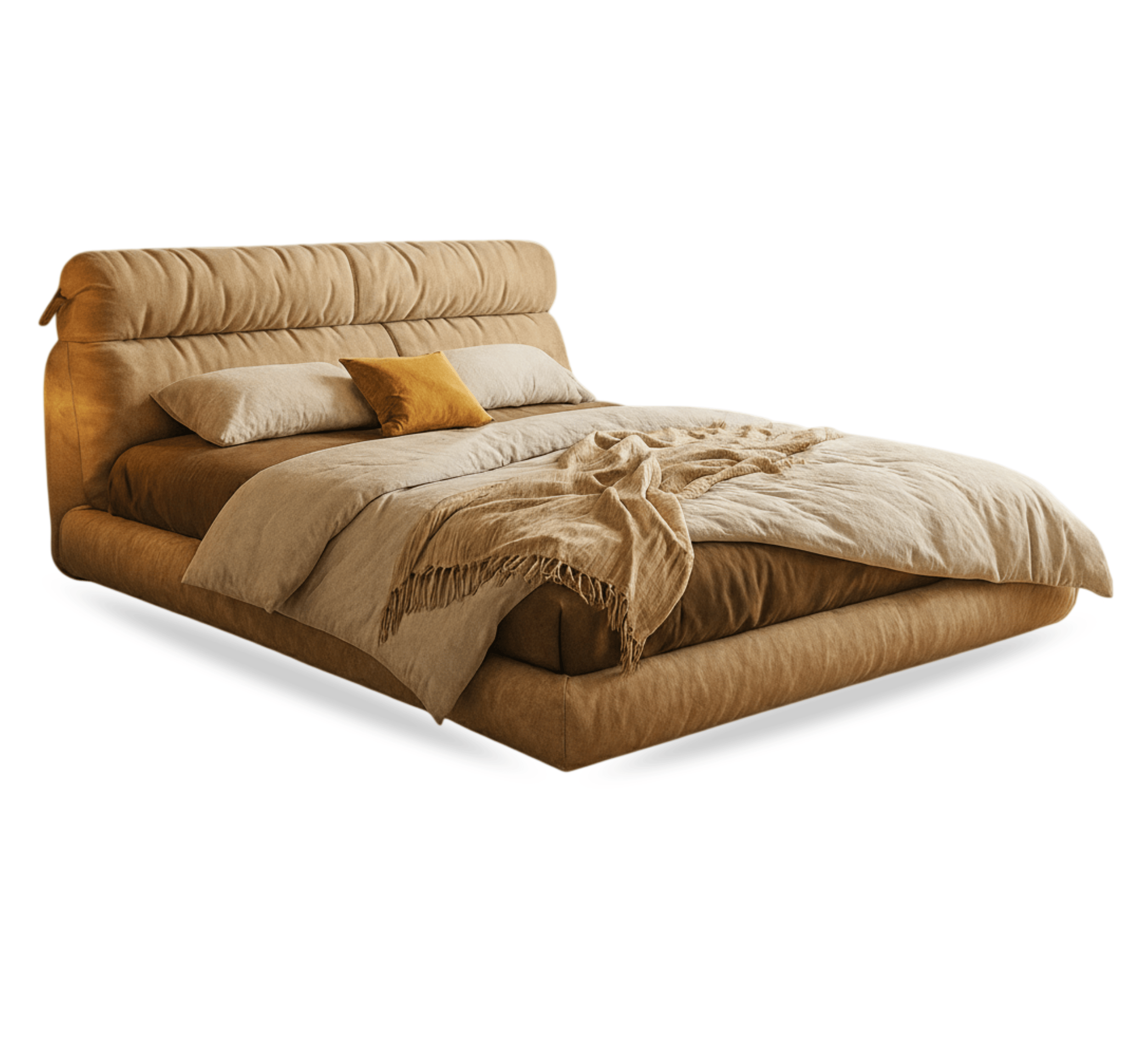 Gharaana Beds Lily 100% Solid Wood Upholstered Bed
