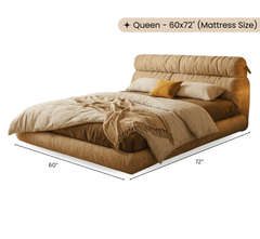 Gharaana Beds Lily 100% Solid Wood Upholstered Bed