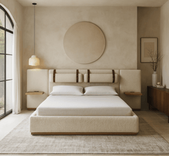 Gharaana Beds Miso 100% Solid Wood Upholstered Bed