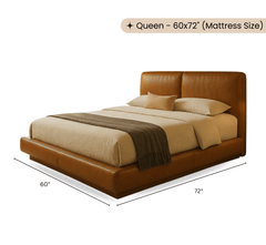 Gharaana Beds Plum 100% Solid Wood Leatherette Bed
