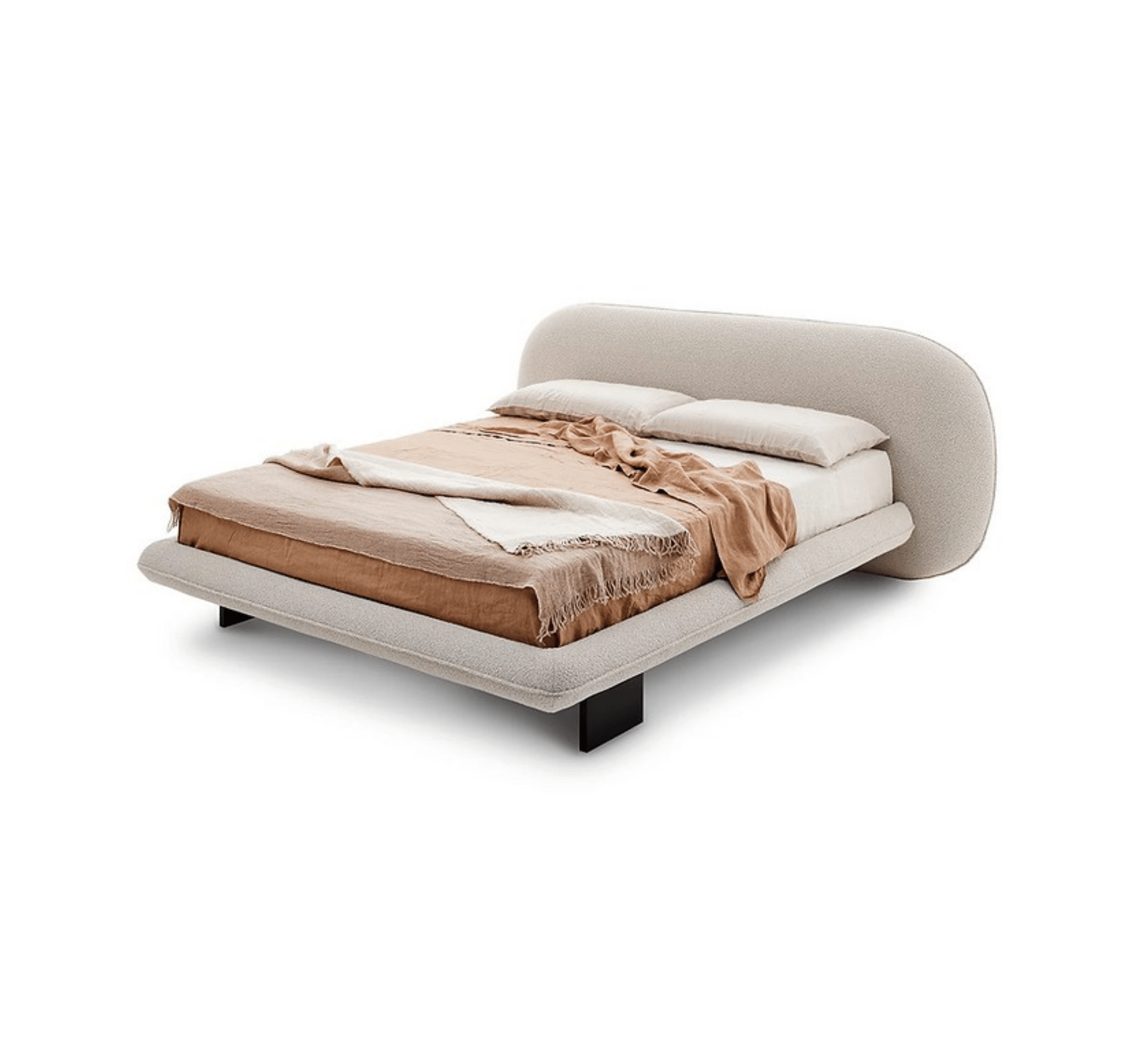 Gharaana Beds Plush 100% Solid Wood Upholstered Bed
