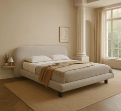 Gharaana Beds Plush 100% Solid Wood Upholstered Bed