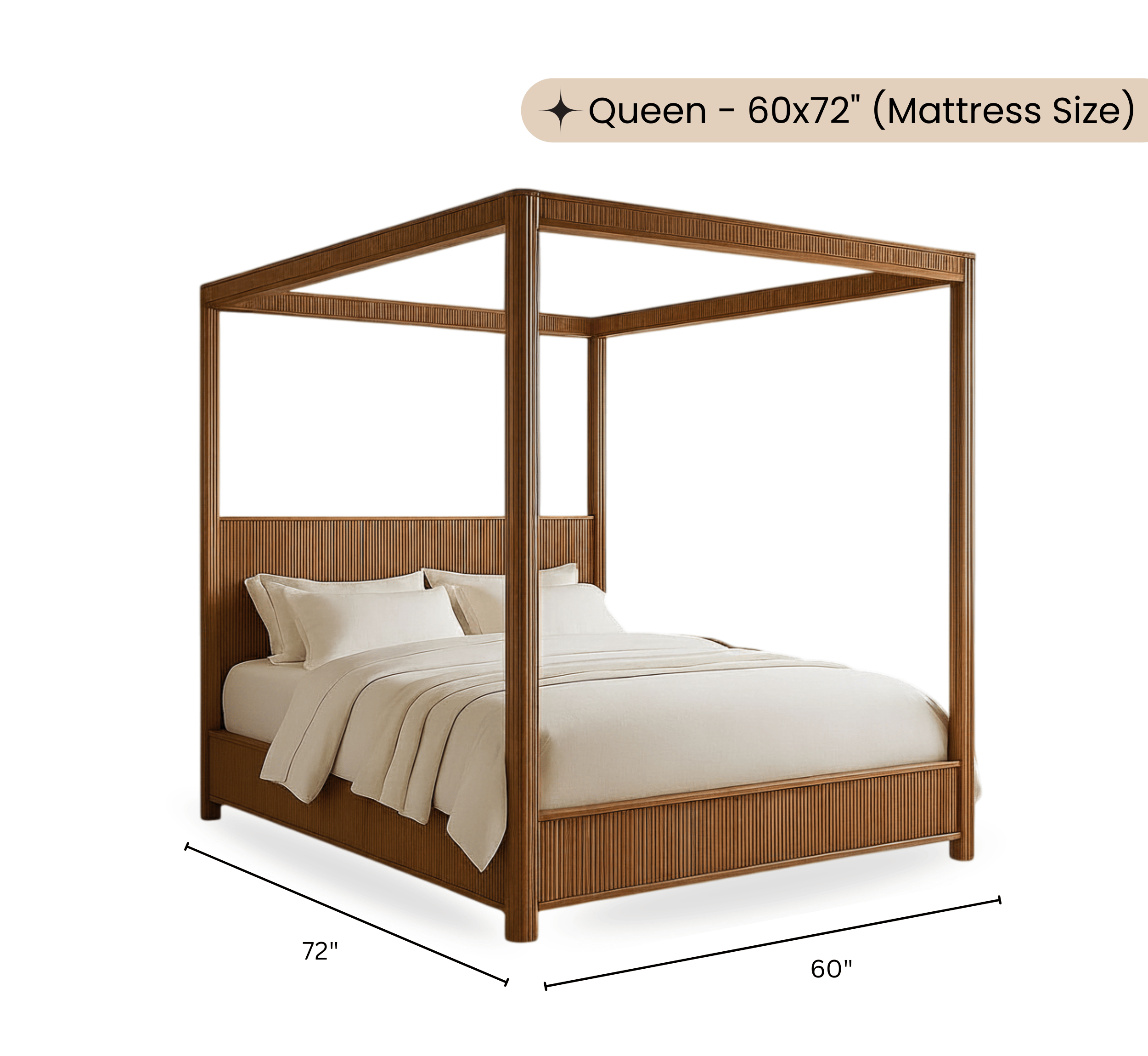 Gharaana Beds Sarah 100% Solid Wood Bed