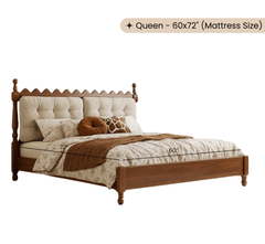 Gharaana Beds Sevilla 100% Solid Wood Upholstered Bed