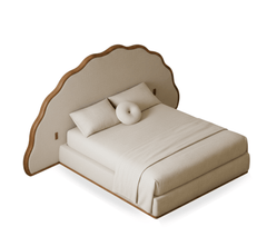 Gharaana Beds Tara 100% Solid Wood Upholstered Bed