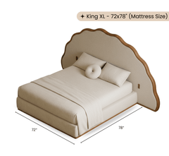 Gharaana Beds Tara 100% Solid Wood Upholstered Bed