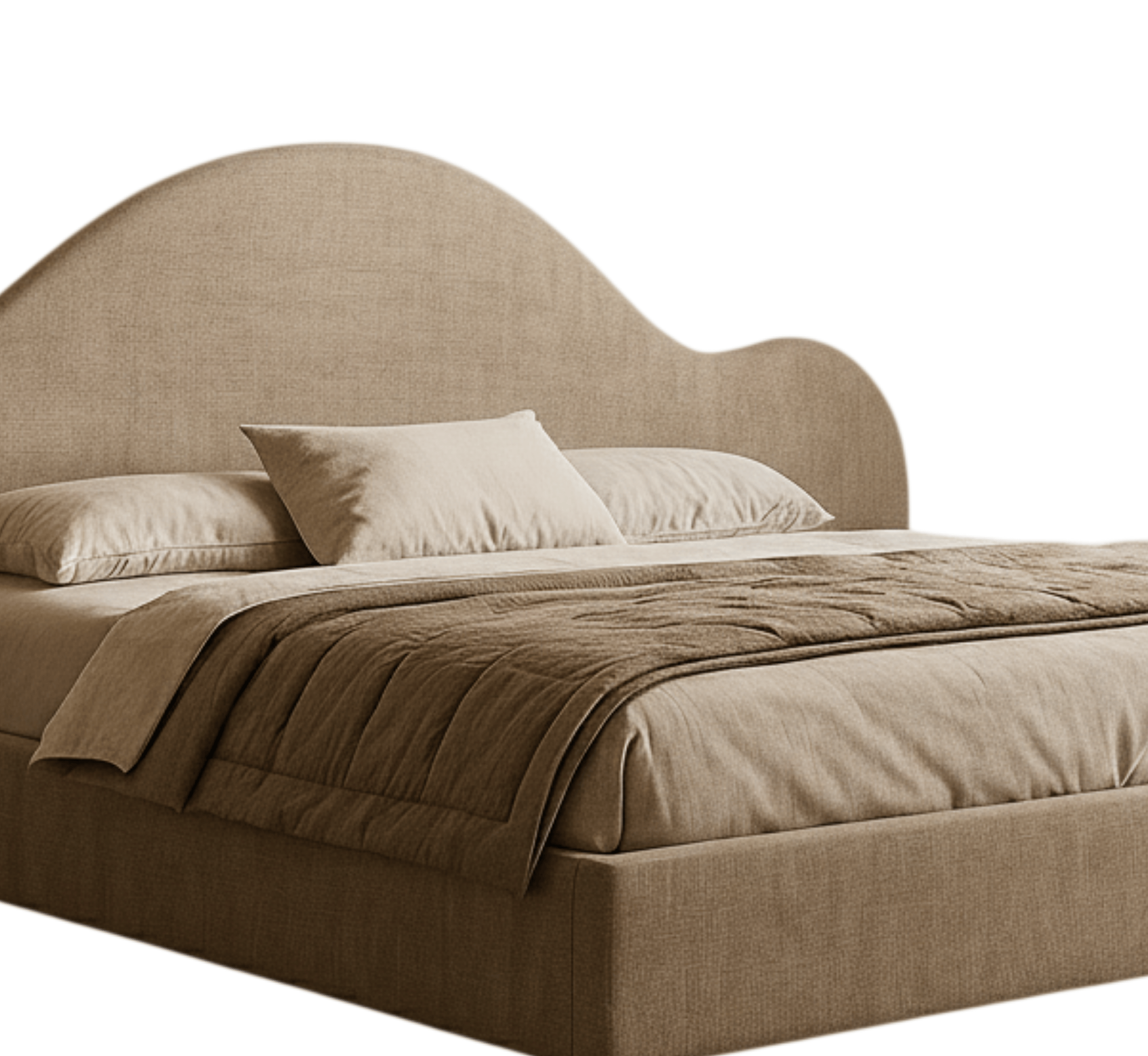 Gharaana Beds Uru 100% Solid Wood Upholstered Bed