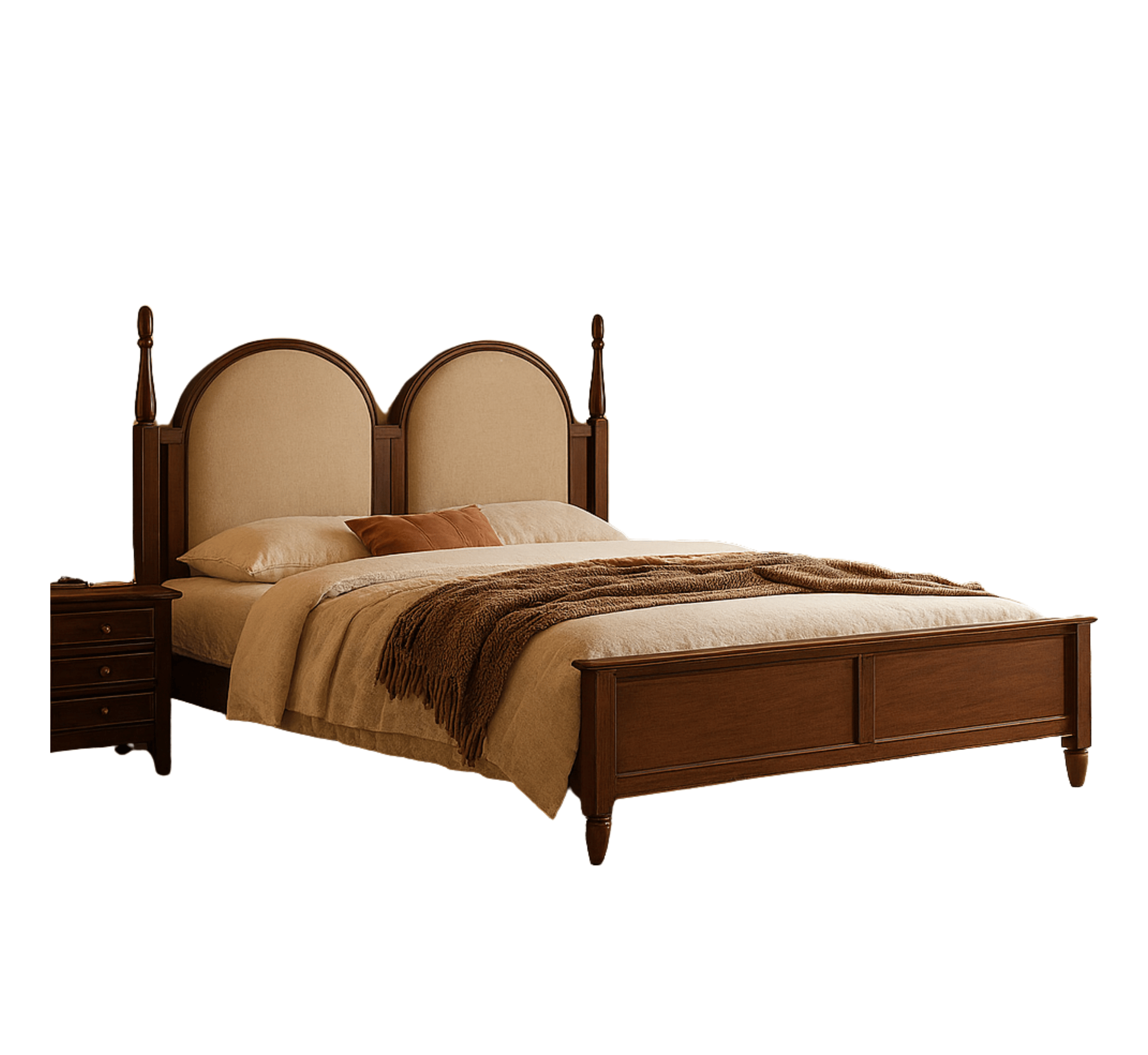 Gharaana Beds Vyas 100% Solid Wood Upholstered Bed