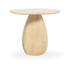 Akira Oval top Solid Wood Center Table & Side Table Combo - Centre Tables - Gharaana