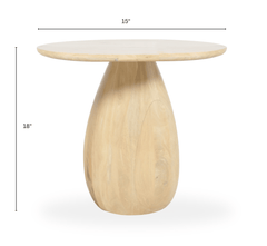 Akira Oval top Solid Wood Center Table & Side Table Combo - Centre Tables - Gharaana