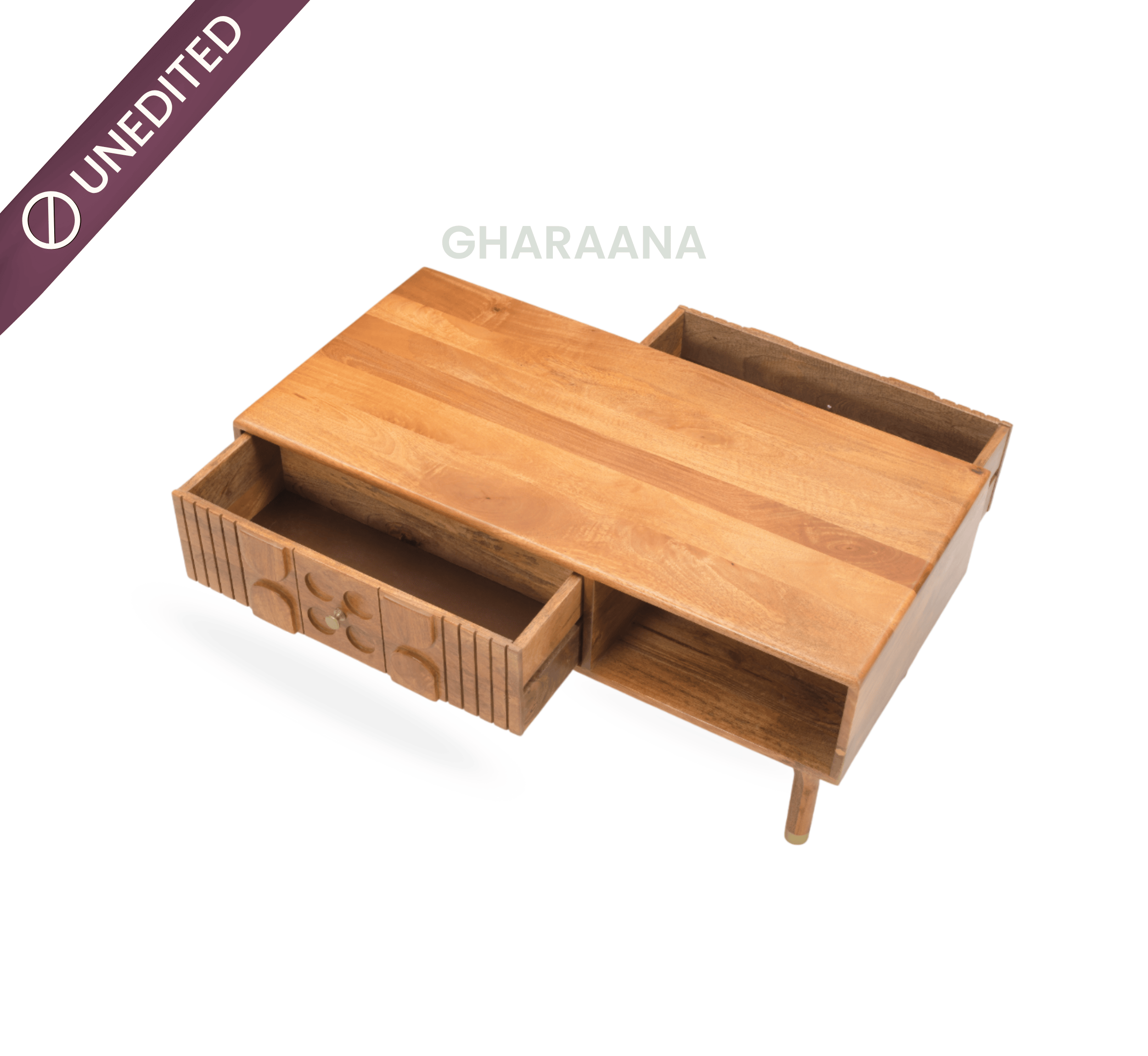 Gharaana Centre Tables Aks Wooden Storage Centre Table