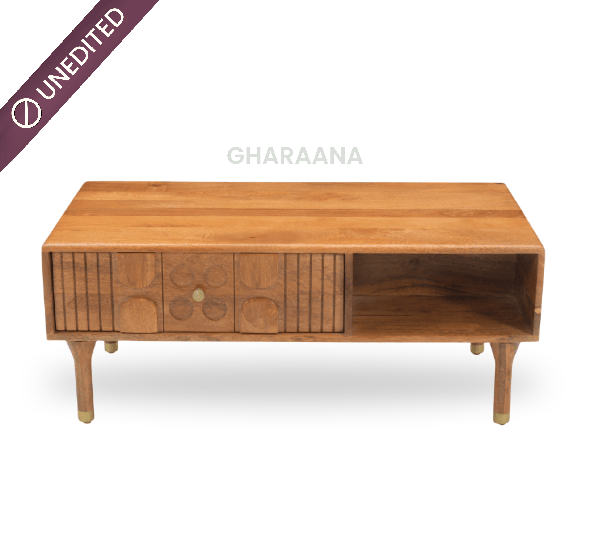 Gharaana Centre Tables Aks Wooden Storage Centre Table