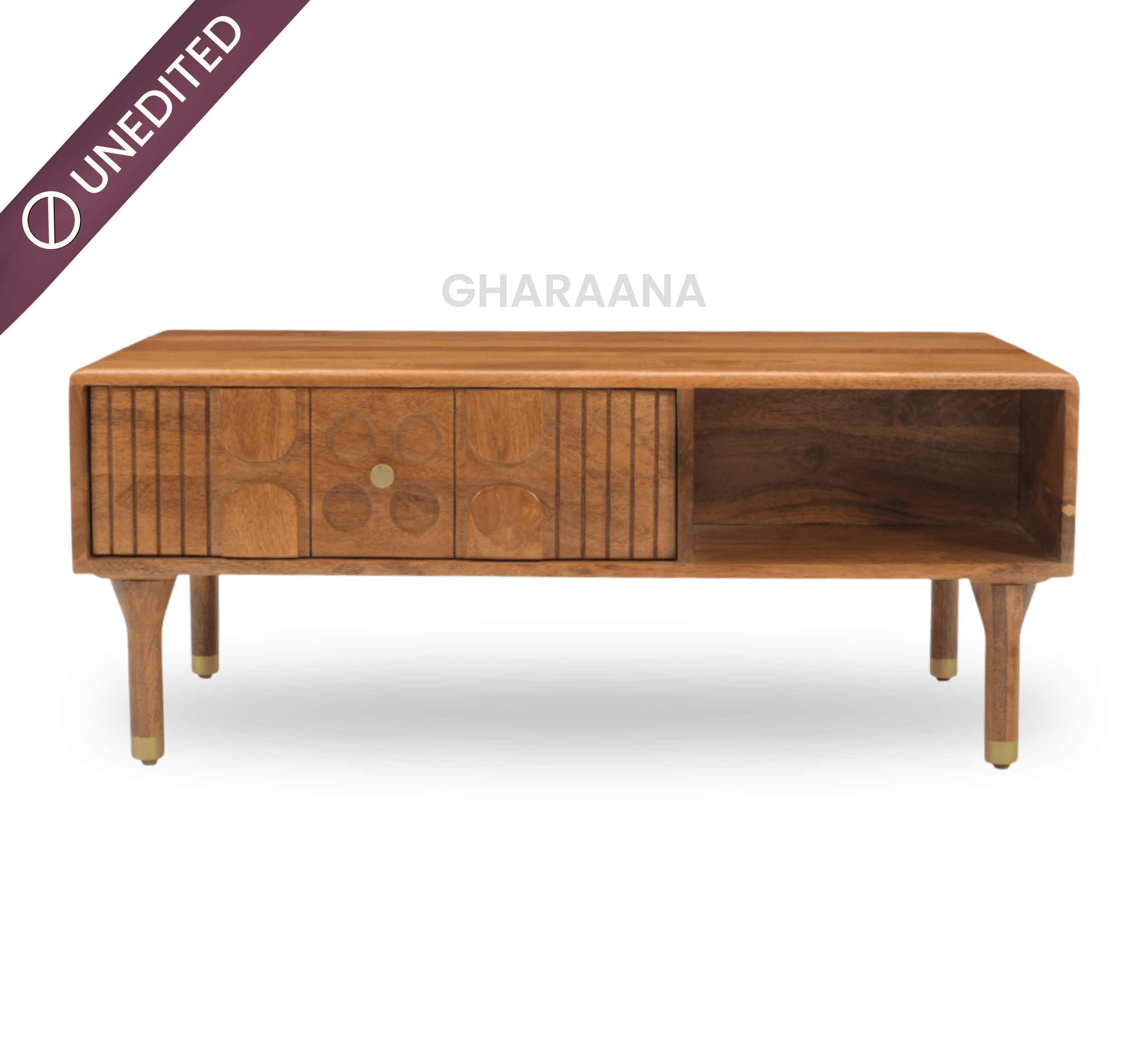 Gharaana Centre Tables Aks Wooden Storage Centre Table