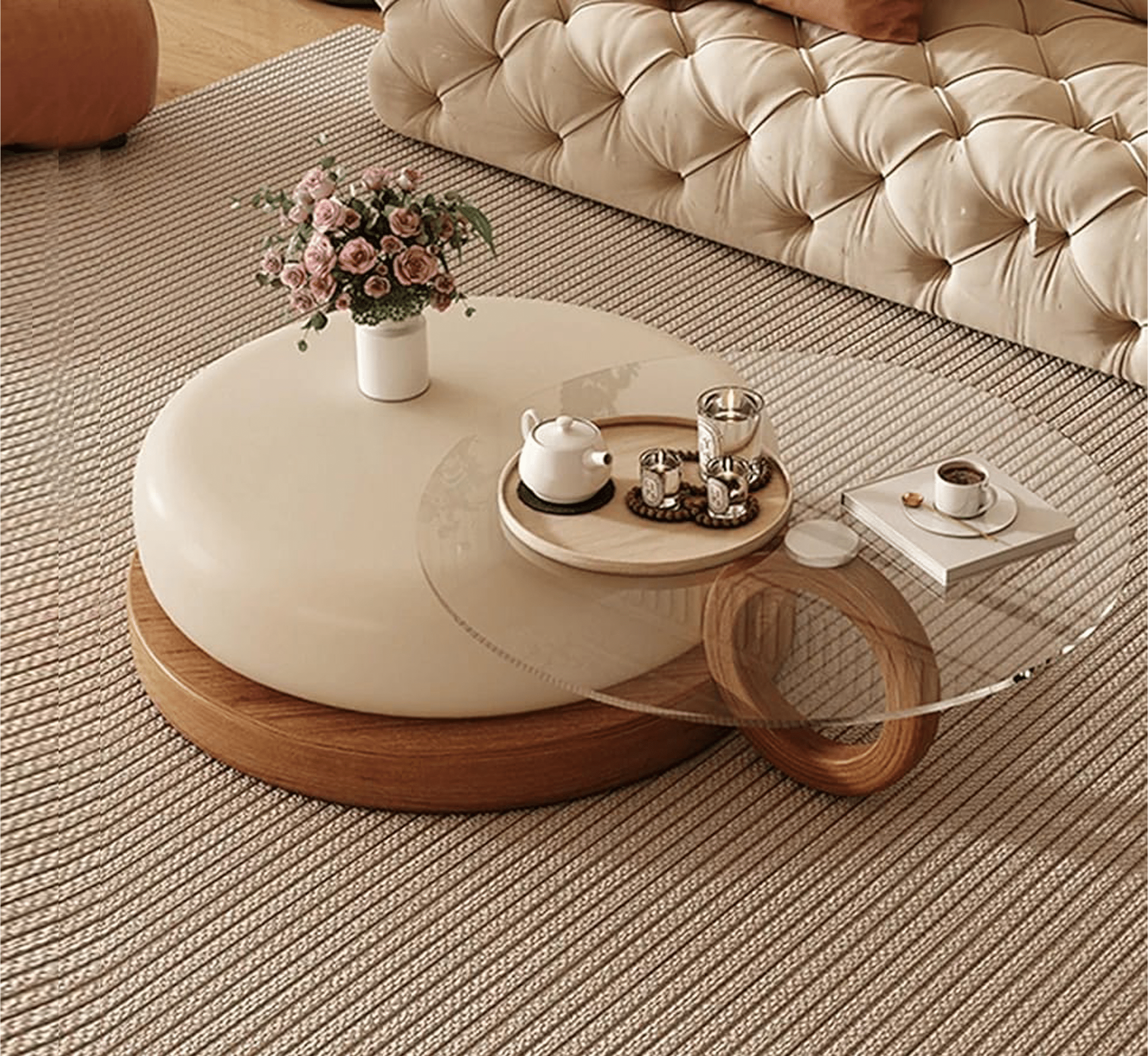 Gharaana Centre Tables Amiya Modern Wooden Nesting Centre Tables