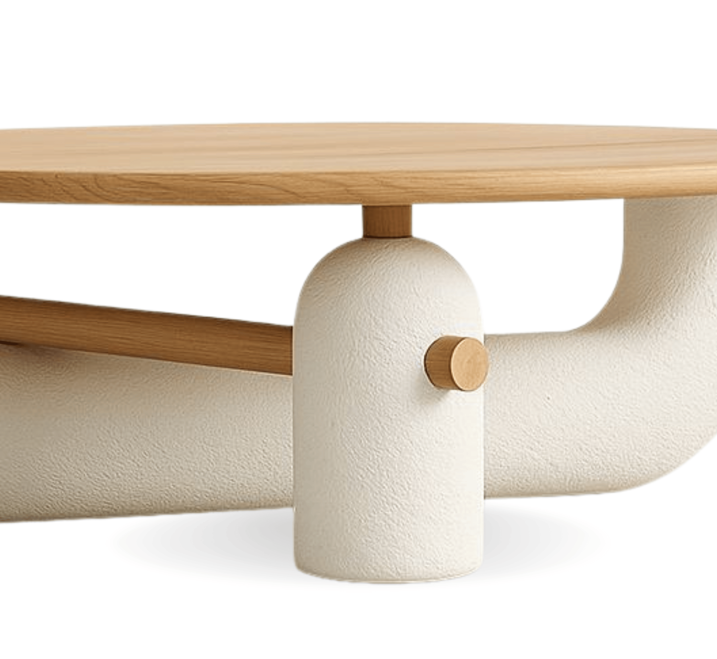 Gharaana Centre Tables Aurum Round Stone Finish Coffee Table