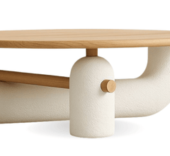 Gharaana Centre Tables Aurum Round Stone Finish Coffee Table