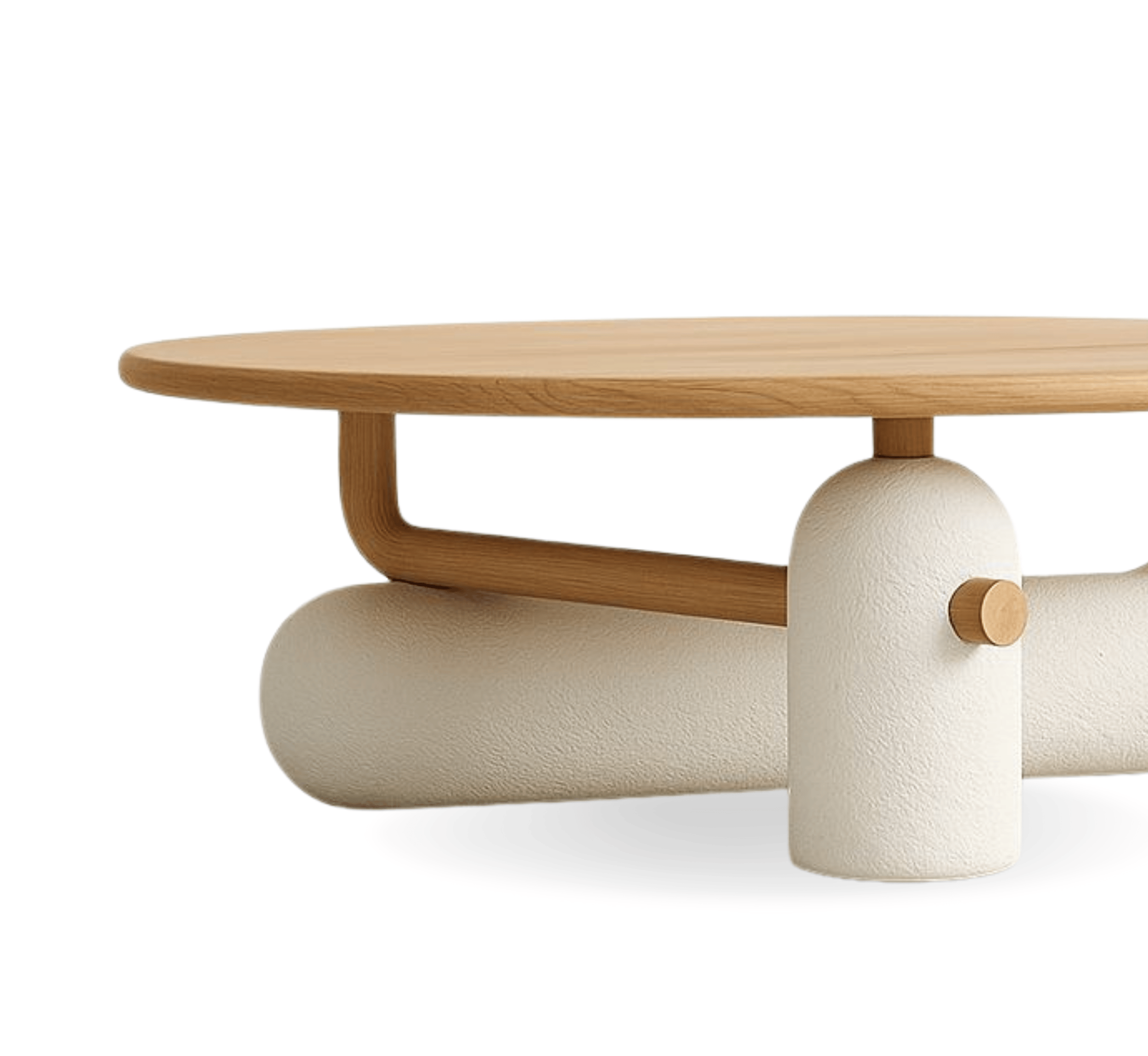 Gharaana Centre Tables Aurum Round Stone Finish Coffee Table