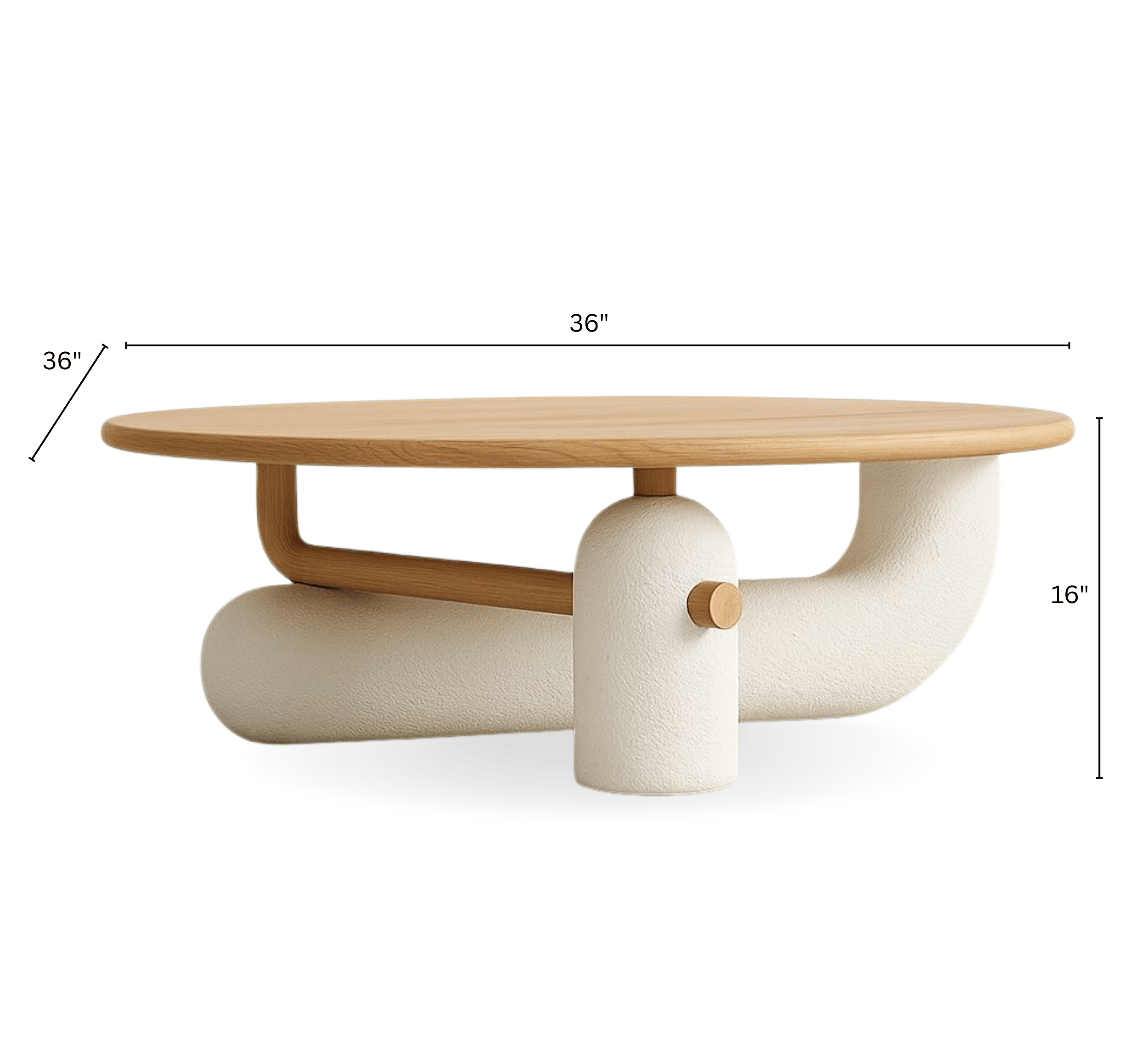 Gharaana Centre Tables Aurum Round Stone Finish Coffee Table