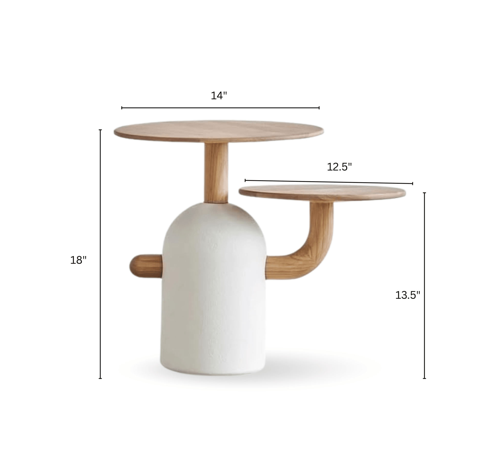 Aurum Round Stone Finish Coffee Table & Side Table Combo - Centre Tables - Gharaana
