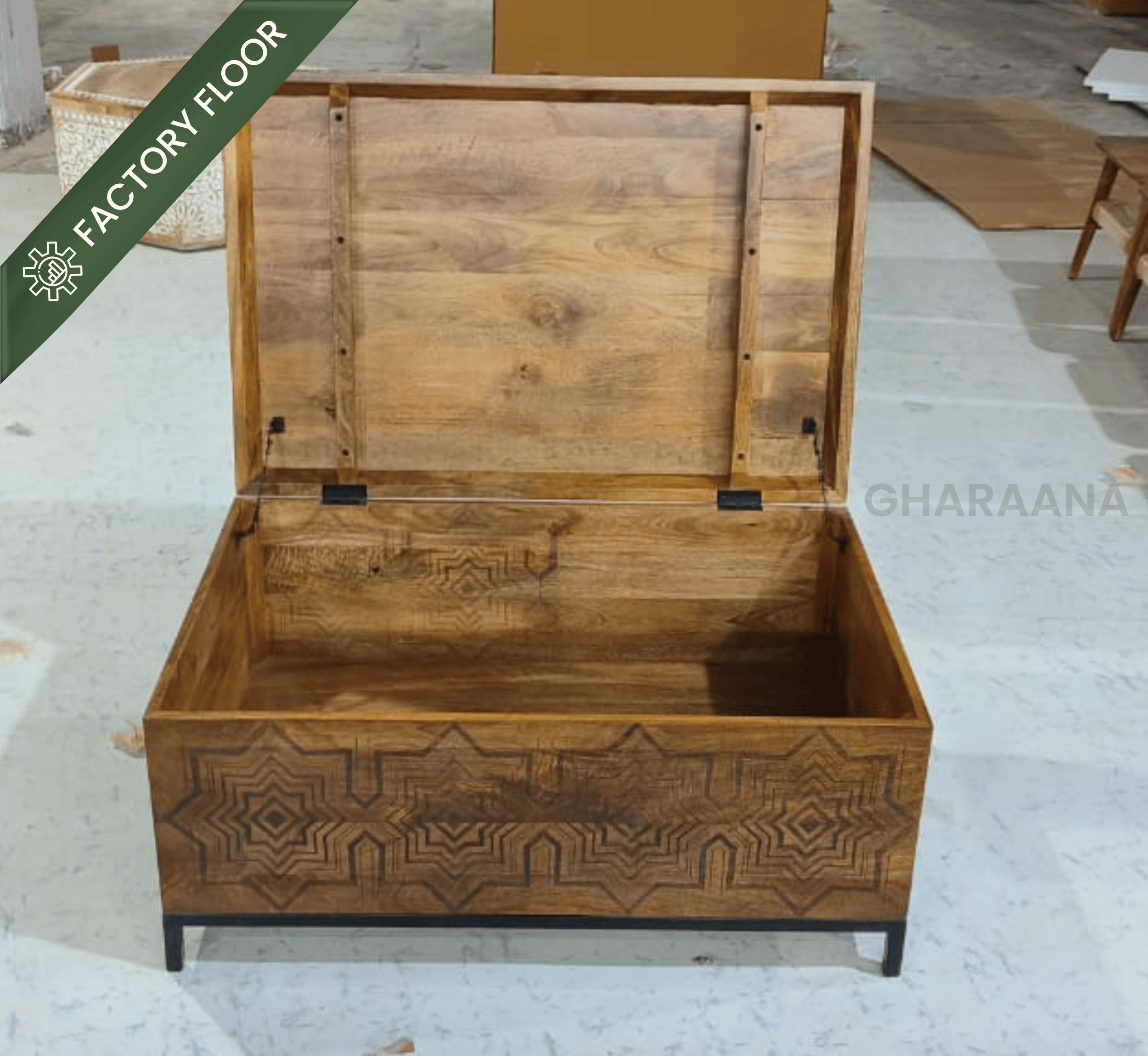 Gharaana Centre Tables Bahar Wooden Storage Centre Table