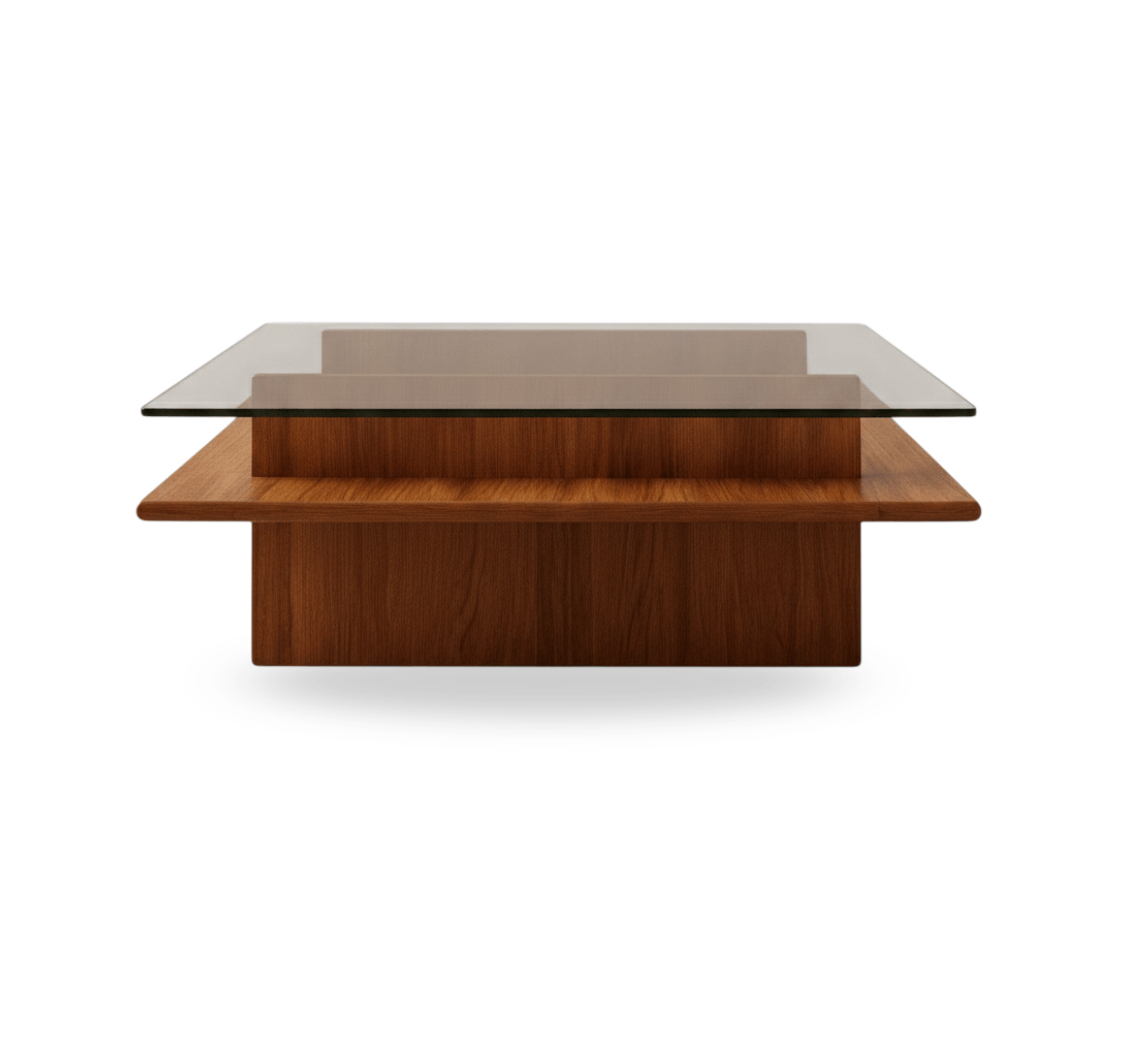 Gharaana Centre Tables Bella Glass Top Solid Wood Center Table