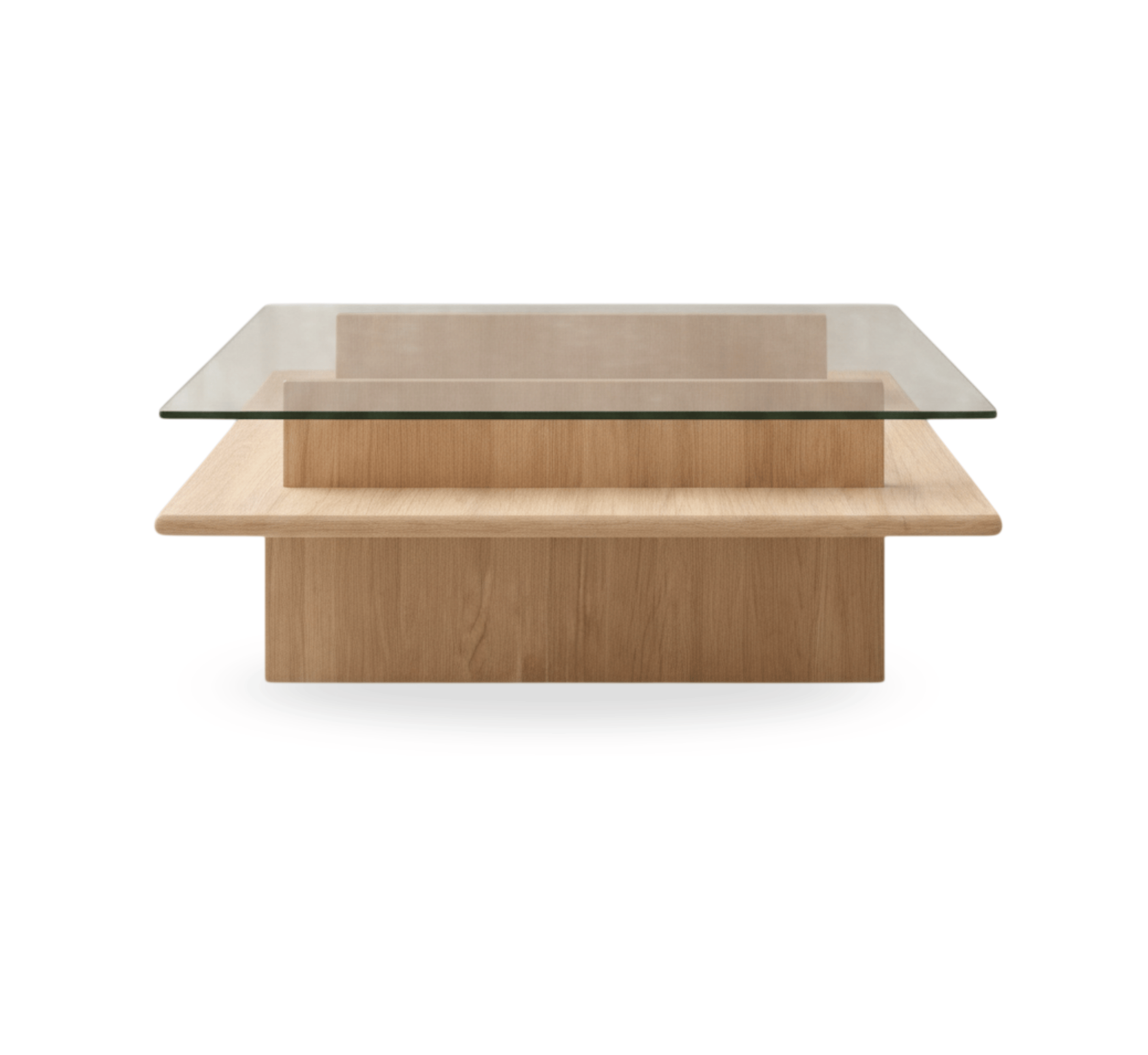 Gharaana Centre Tables Bella Glass Top Solid Wood Center Table