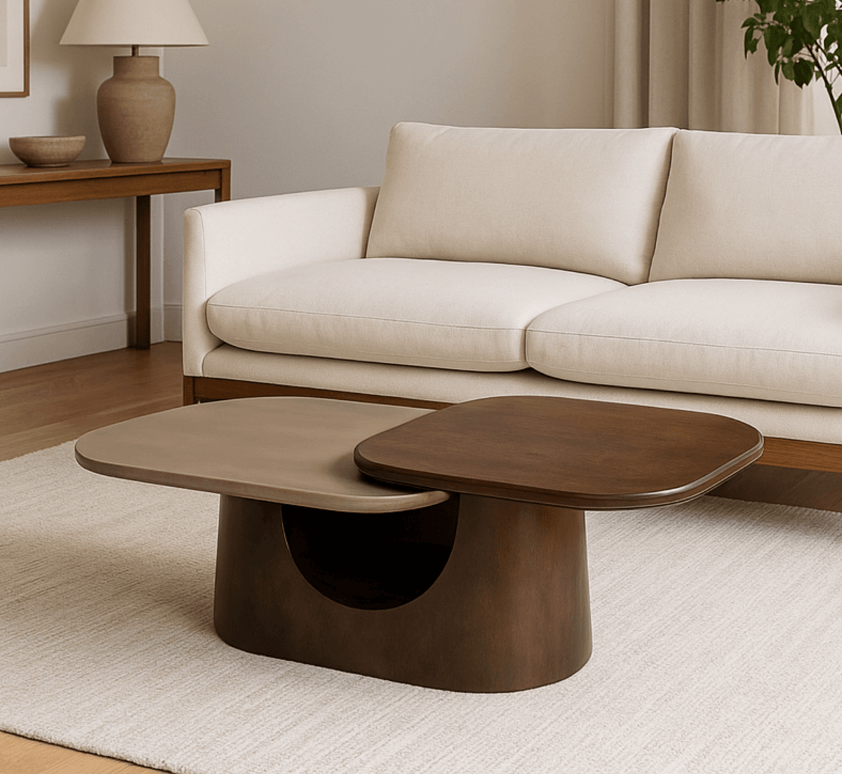 Bruno Solid Wood 2 - Tier Center Table - Centre Tables - Gharaana