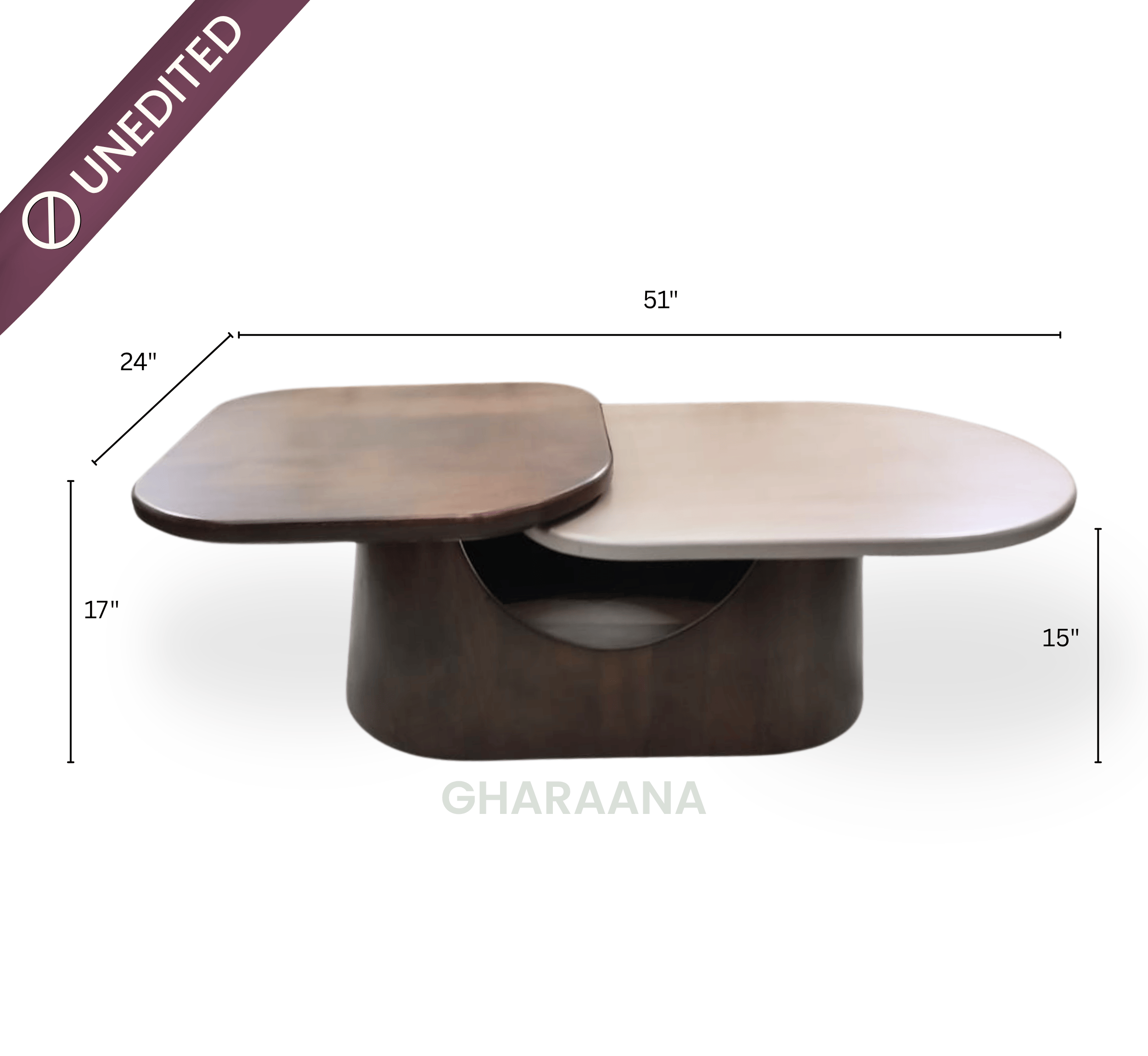 Gharaana Centre Tables Bruno Wooden 3-Tier Centre Table