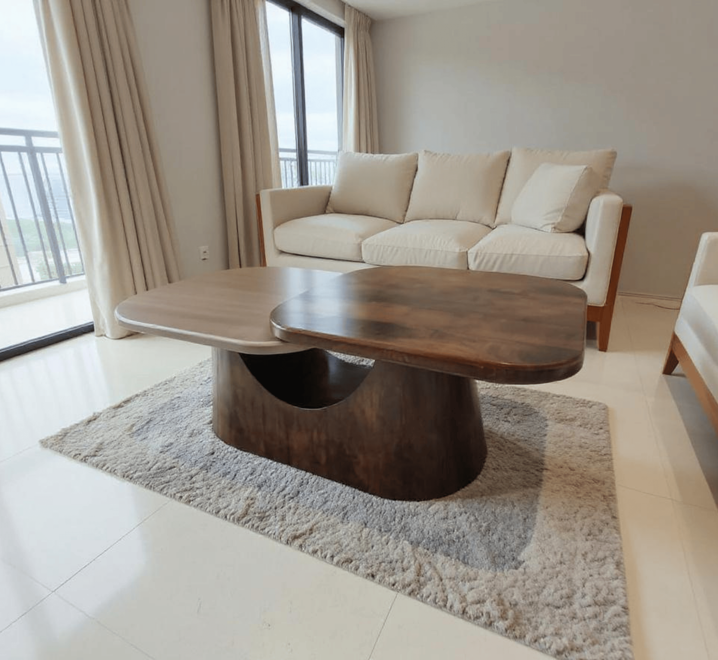 Gharaana Centre Tables Bruno Wooden 3-Tier Centre Table