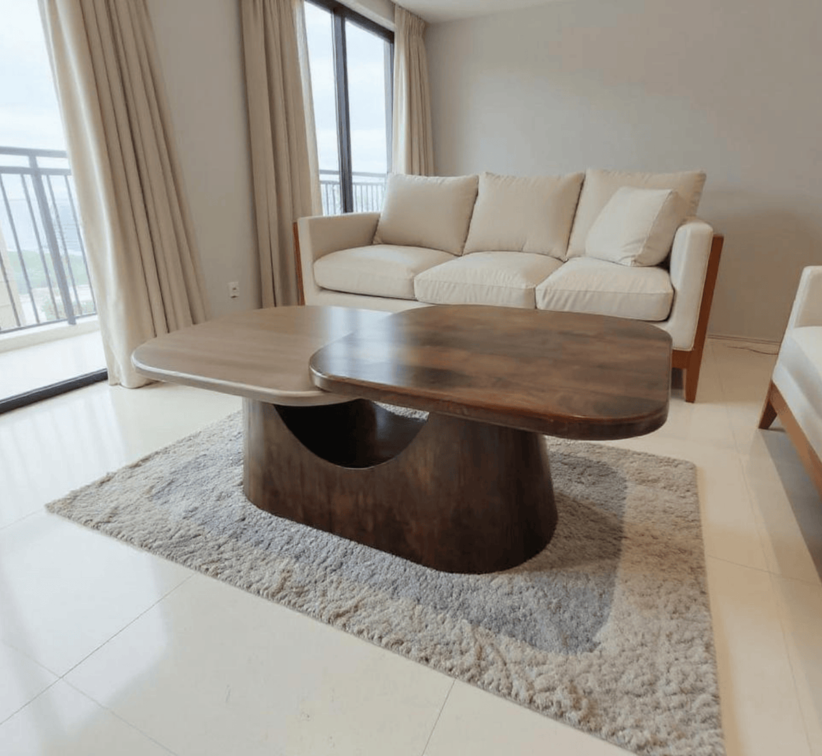 Gharaana Centre Tables Bruno Wooden 3-Tier Centre Table