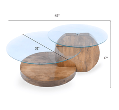 Gharaana Centre Tables Bunch Wooden Nesting Centre Tables
