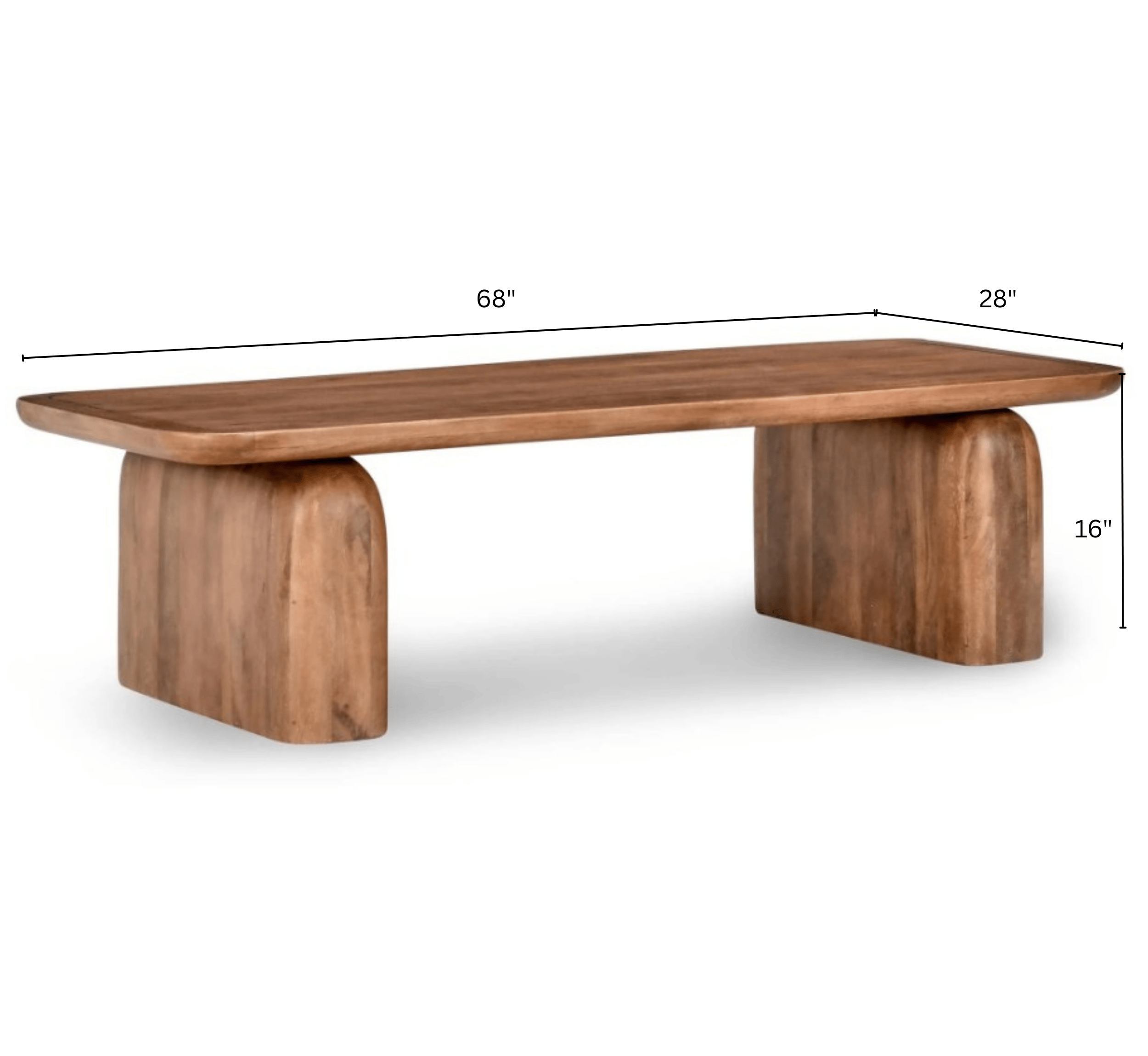 Gharaana Centre Tables Jive Rectangular Top Solid Wood Center Table
