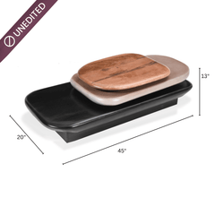 Gharaana Centre Tables Pebble Wooden Rotating 3-Tier Centre Table