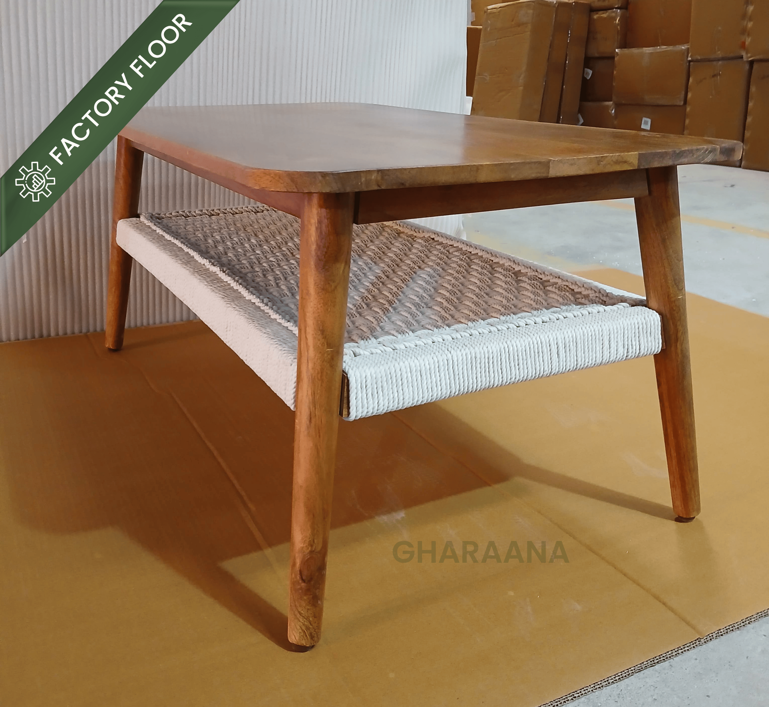 Gharaana Centre Tables Vyut Wooden 2-Tier Centre Table