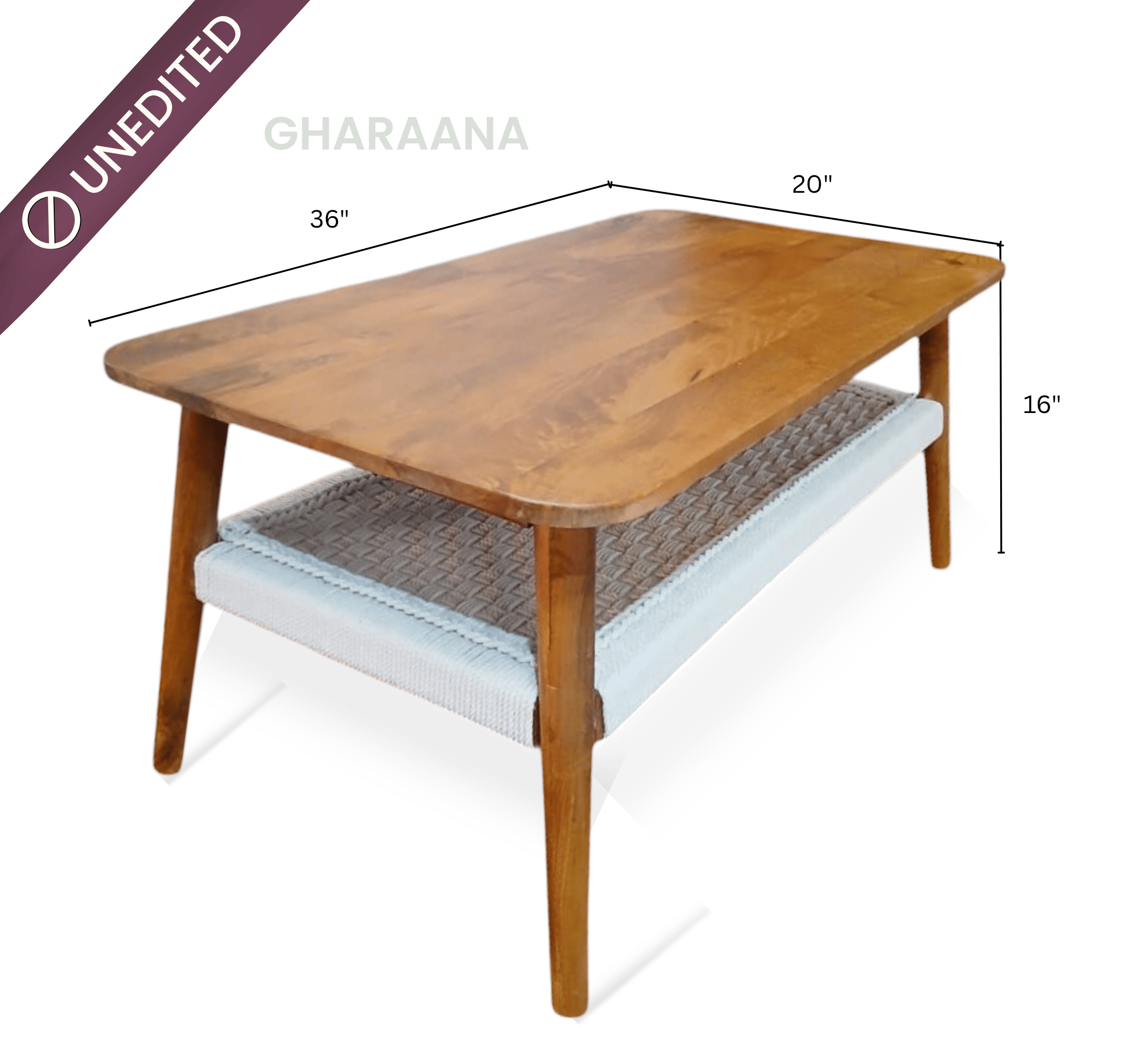 Gharaana Centre Tables Vyut Wooden 2-Tier Centre Table