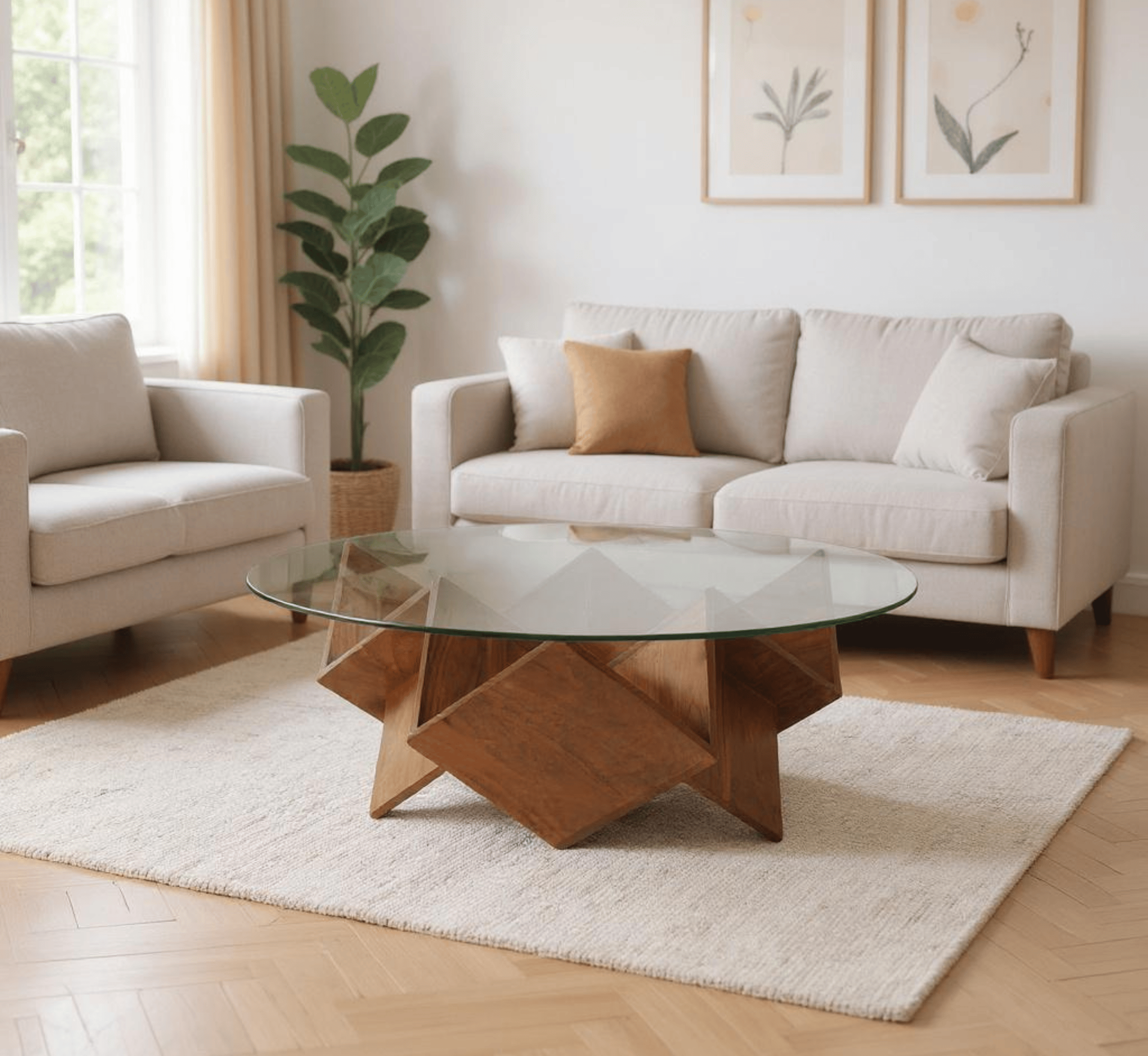 Gharaana Centre Tables Zina Wooden Storage Centre Table