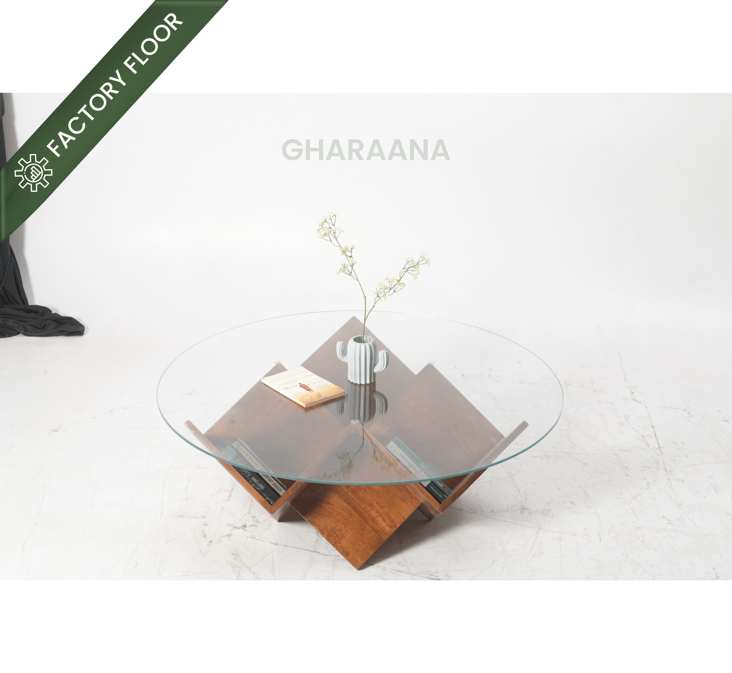 Gharaana Centre Tables Zina Wooden Storage Centre Table