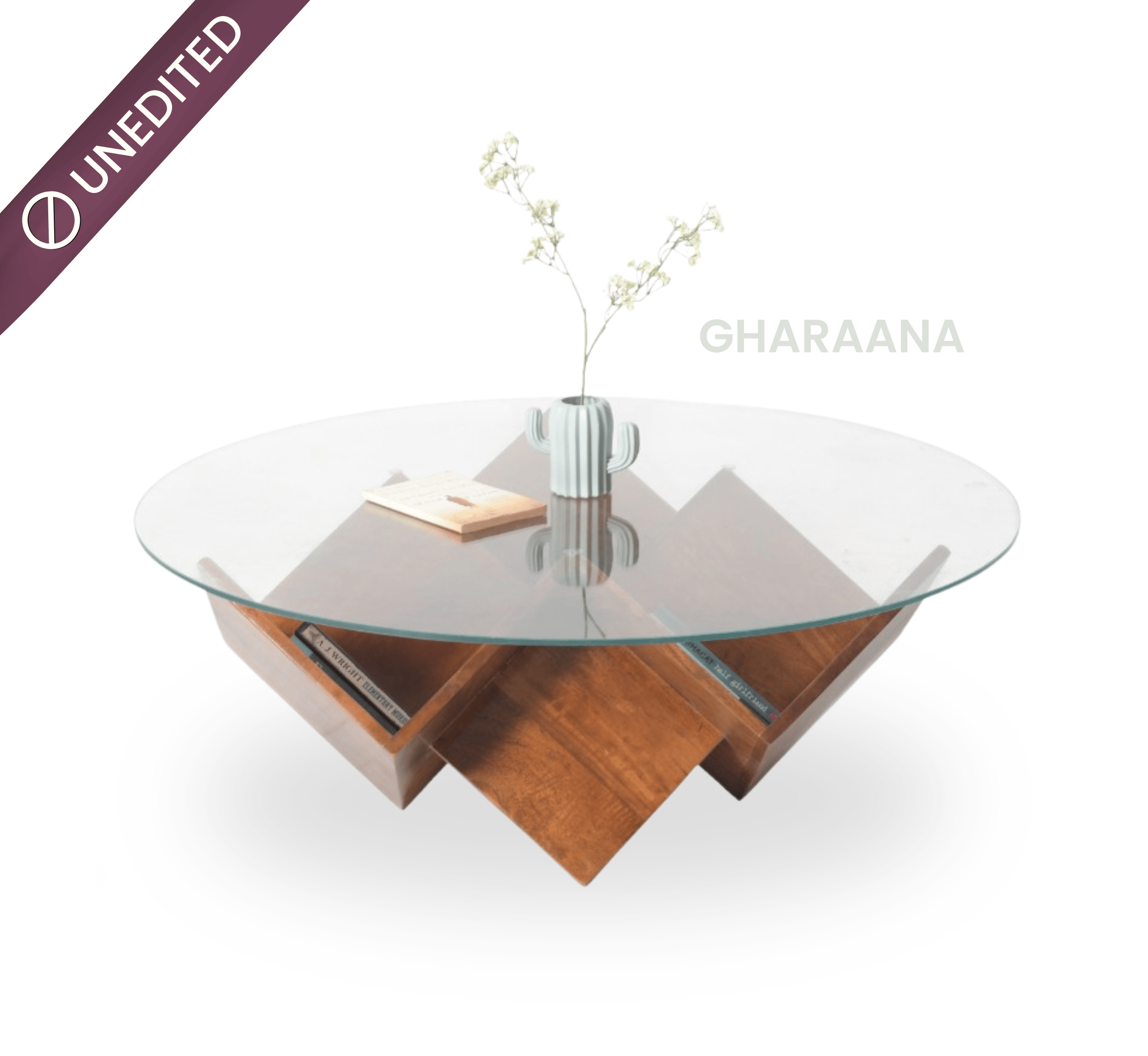 Gharaana Centre Tables Zina Wooden Storage Centre Table