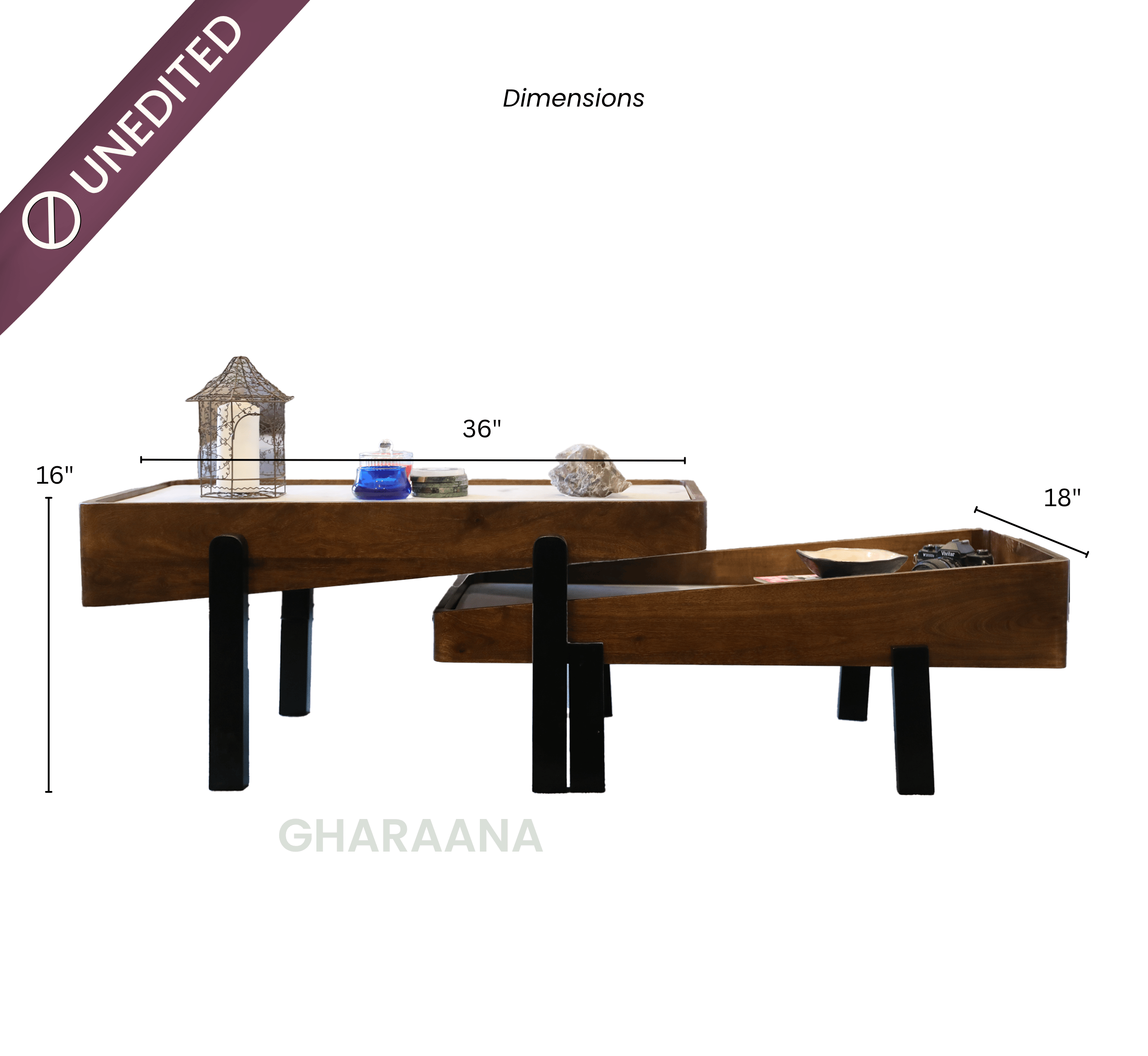 Gharaana Coffee Table Panache Wooden Nesting Centre Tables