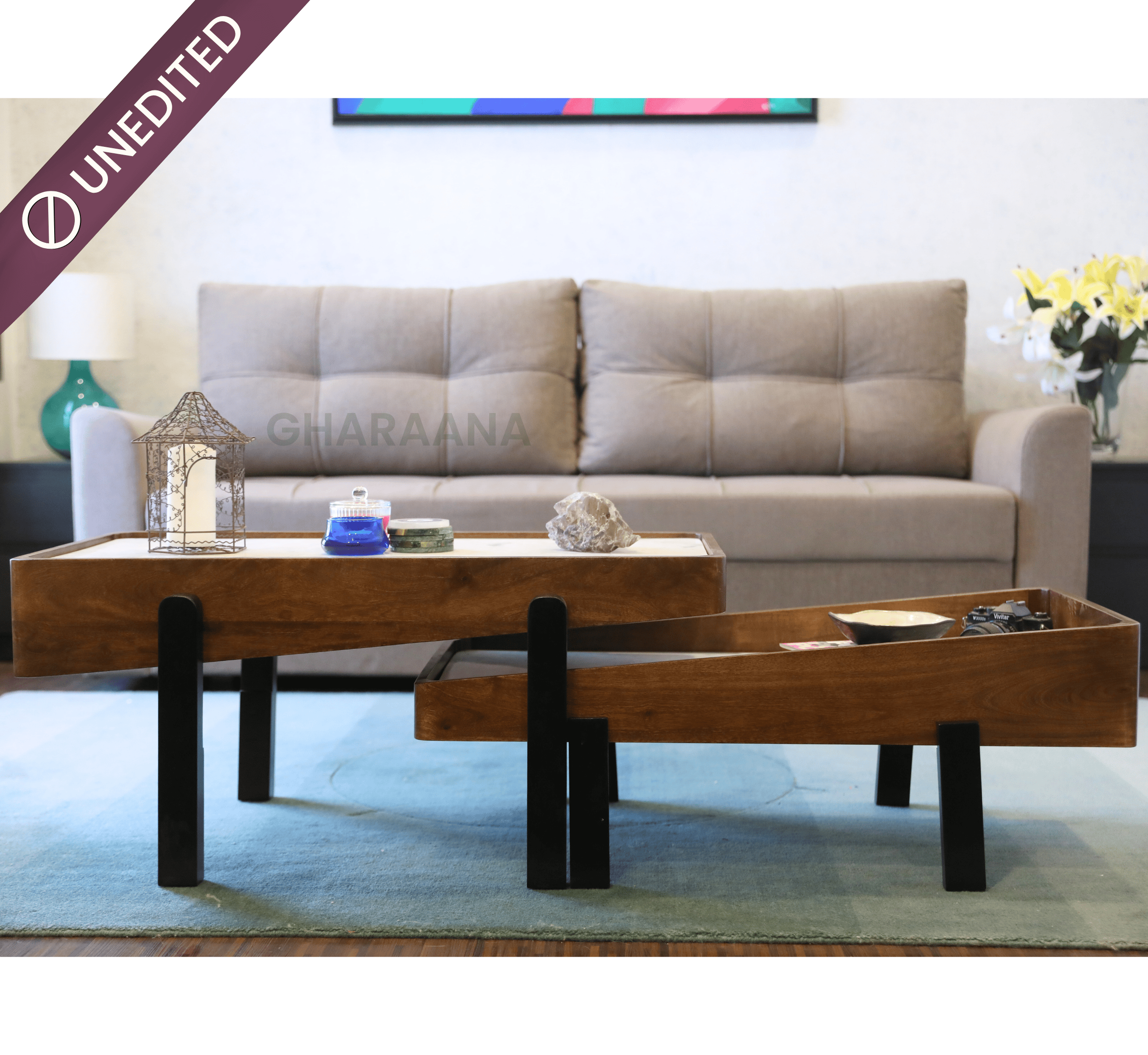 Gharaana Coffee Table Panache Wooden Nesting Centre Tables