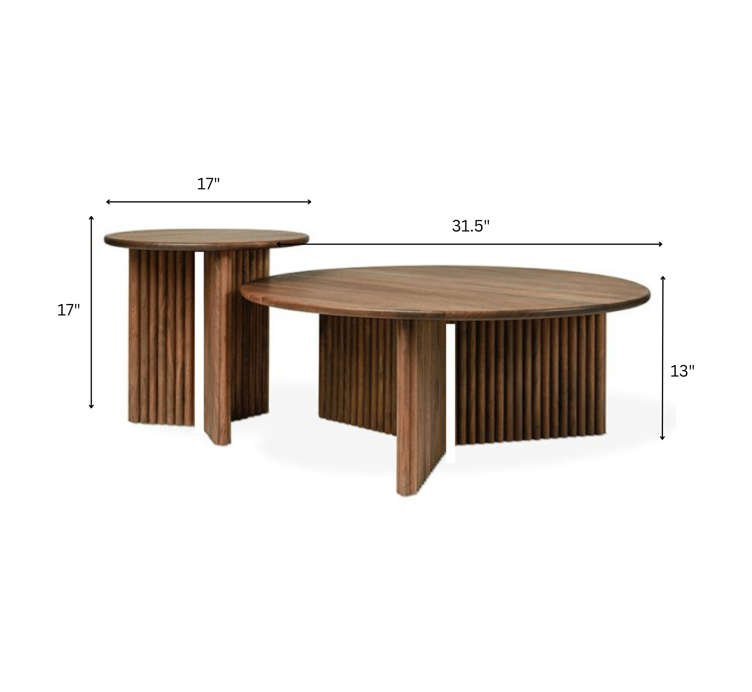 Gharaana Coffee Table Sloan Wooden Nesting Centre Tables