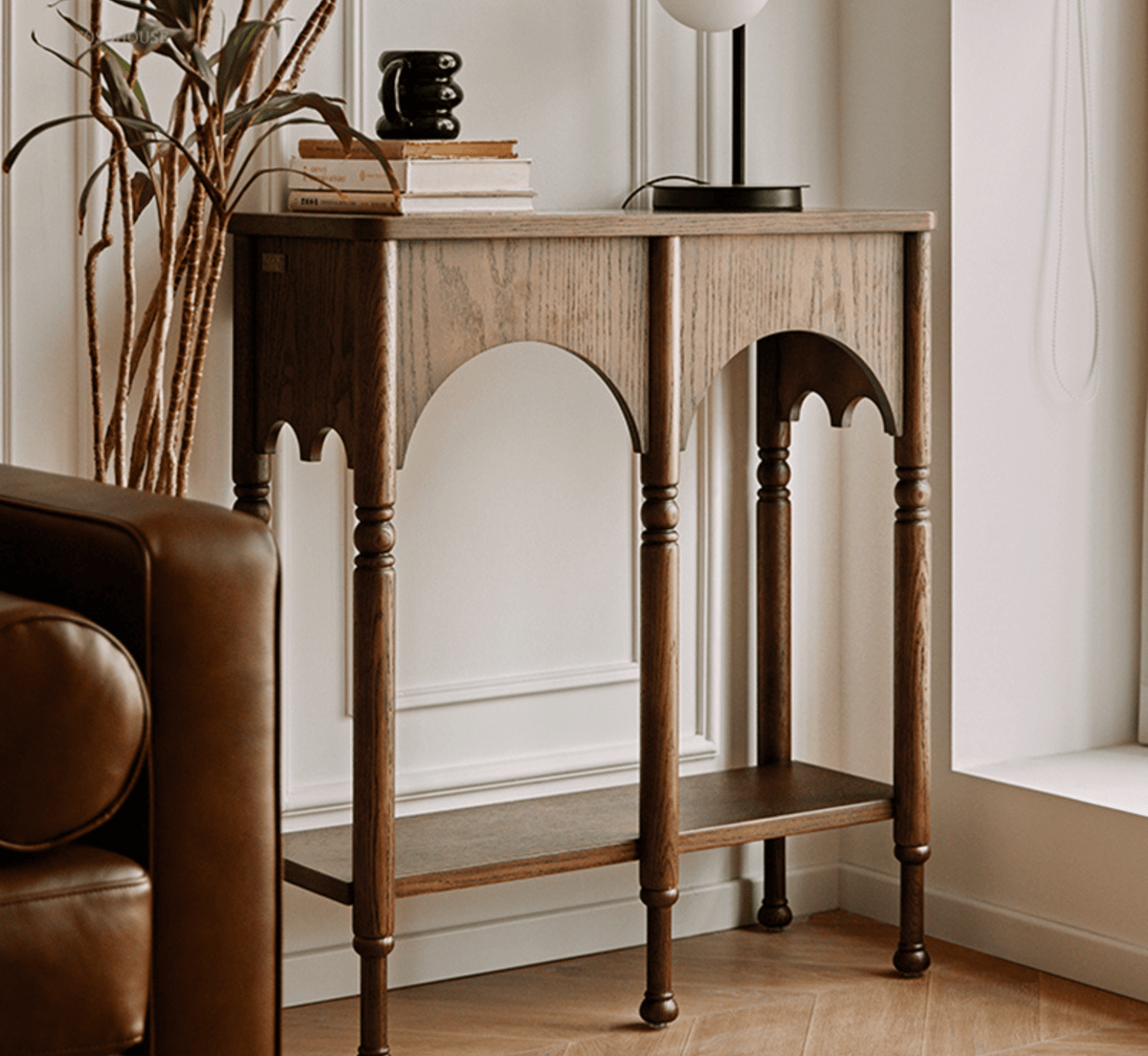 Gharaana Console Tables Cara Wooden Storage 2-Tier Console Table