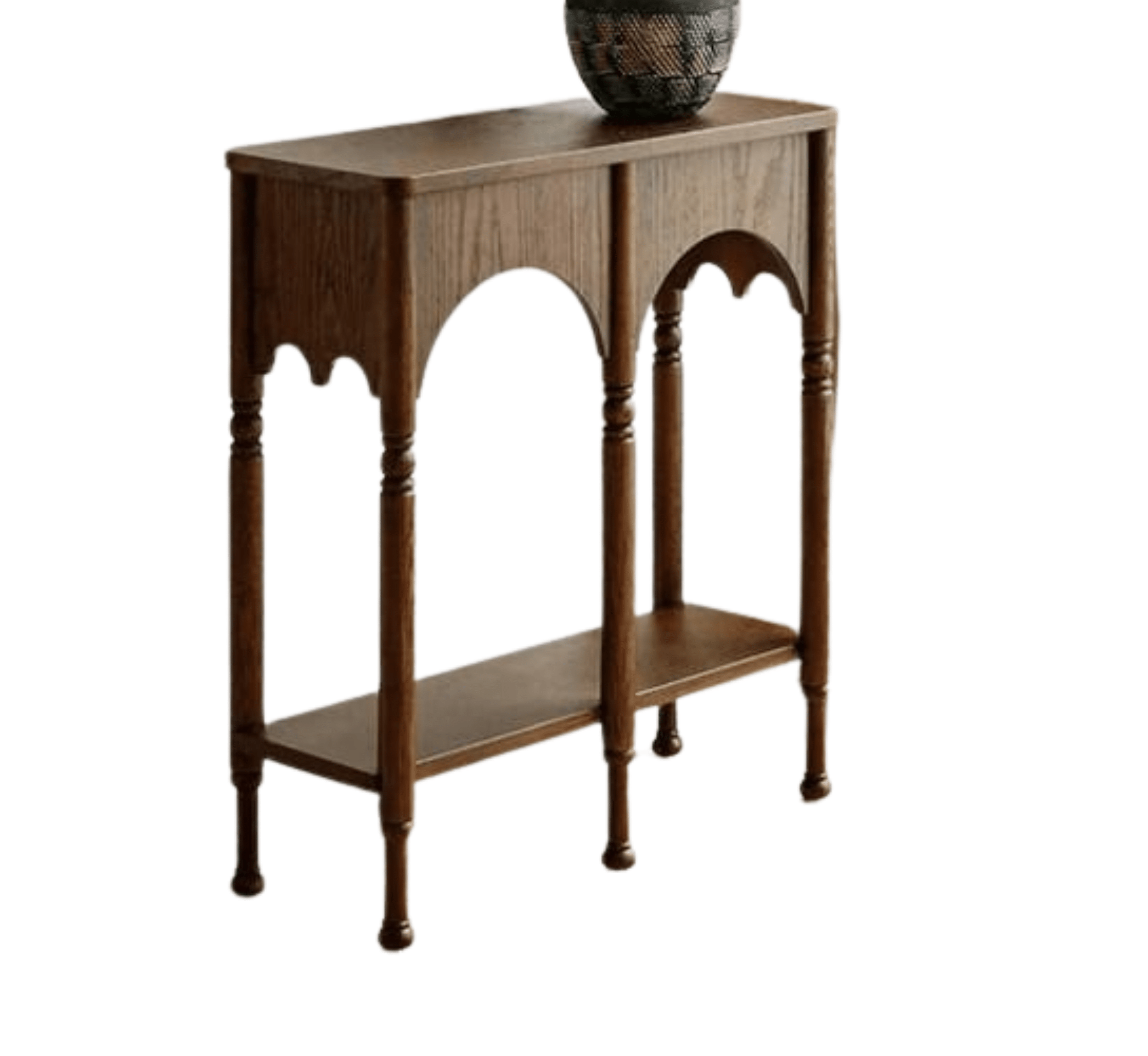 Gharaana Console Tables Cara Wooden Storage 2-Tier Console Table