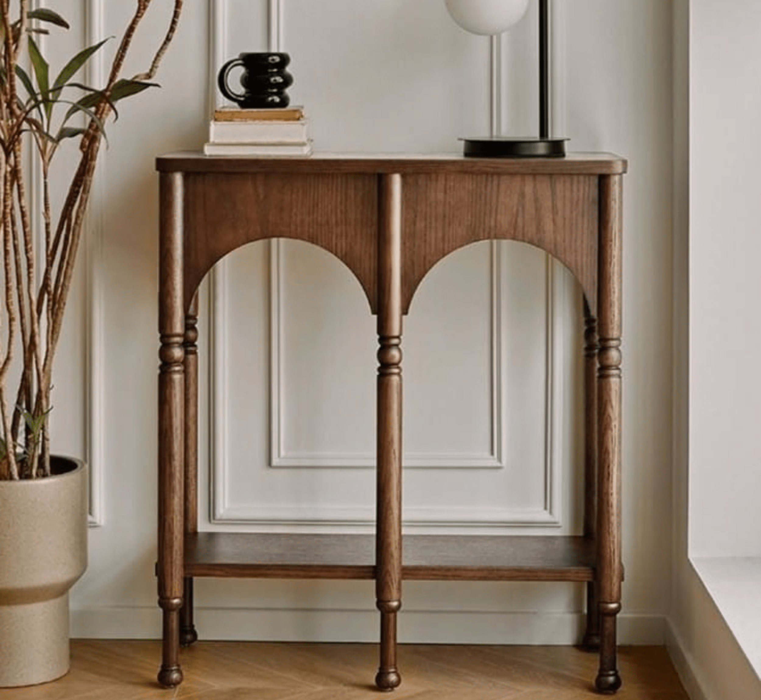 Gharaana Console Tables Cara Wooden Storage 2-Tier Console Table