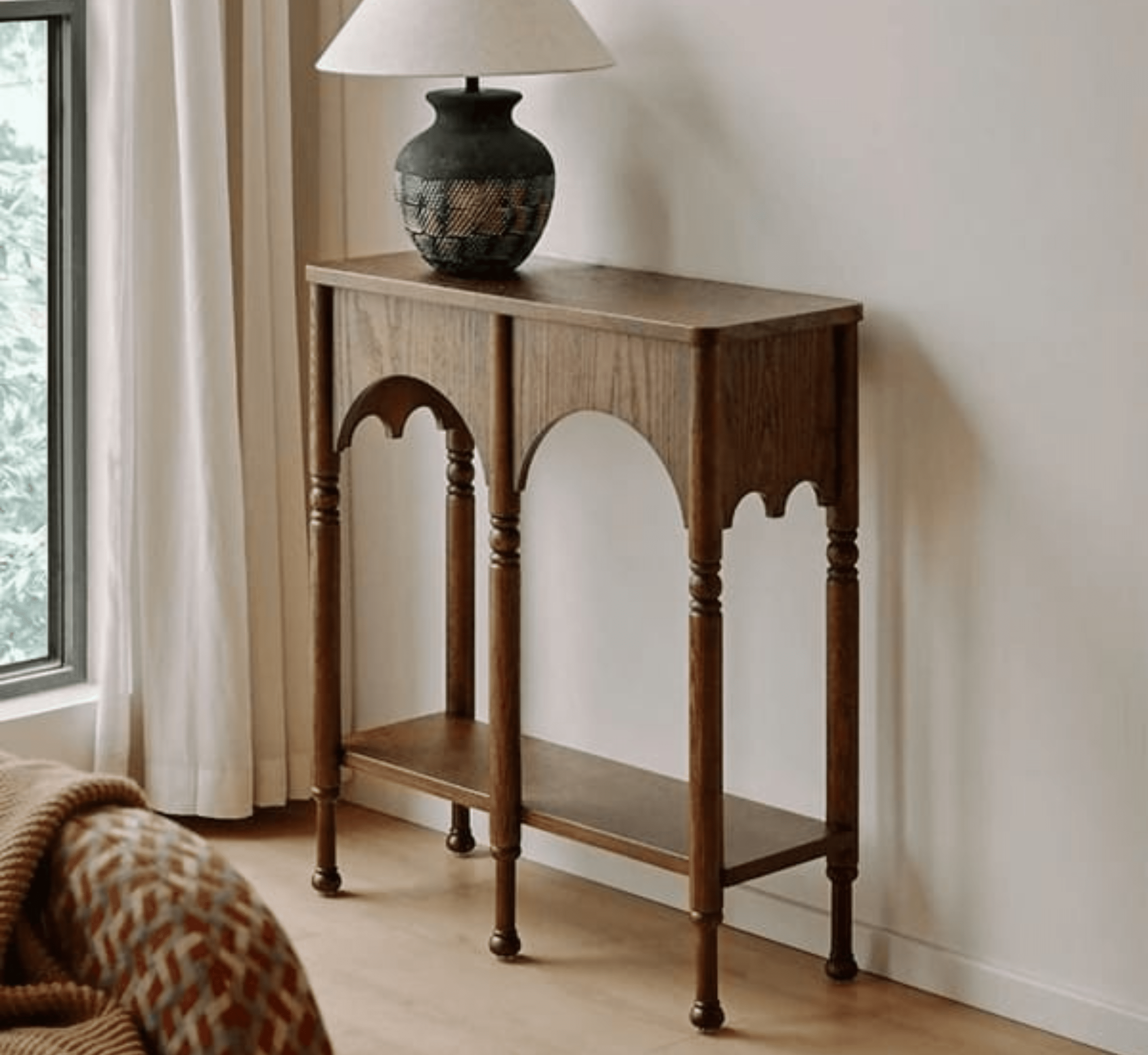 Gharaana Console Tables Cara Wooden Storage 2-Tier Console Table
